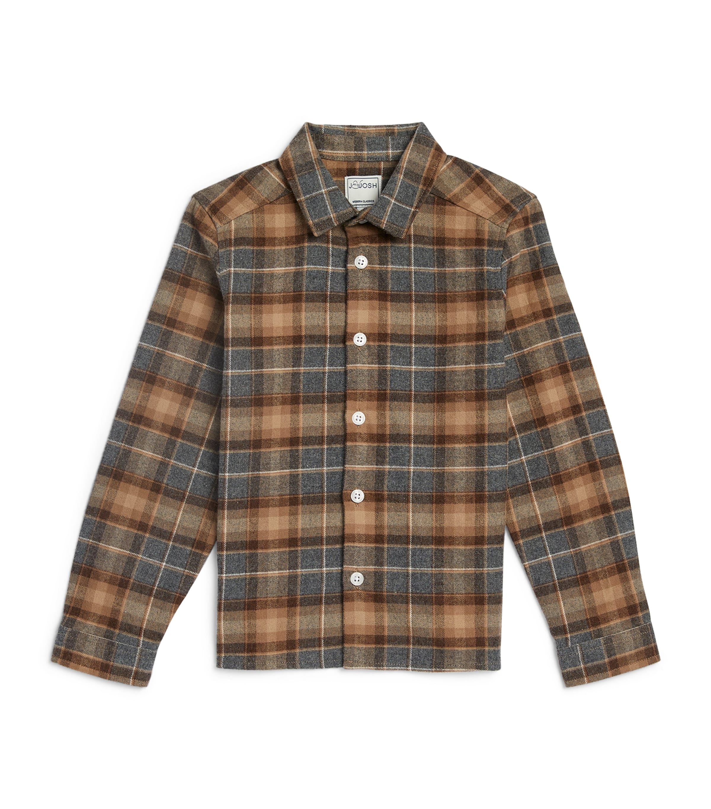 Shop J & Josh Cotton Check Shirt In Brown