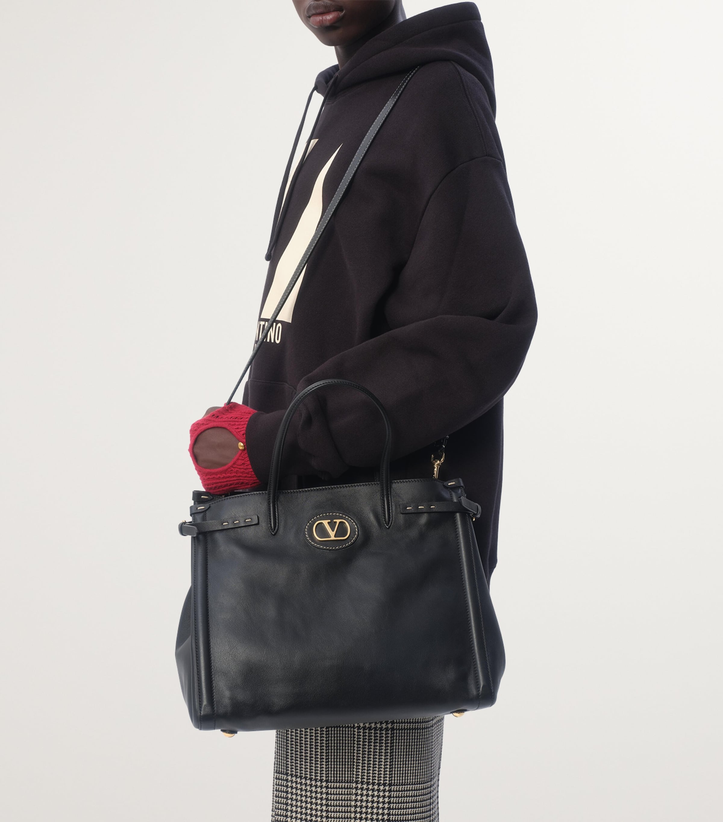 Valentino Garavani Medium Leather Antibes Tote Bag | Harrods US