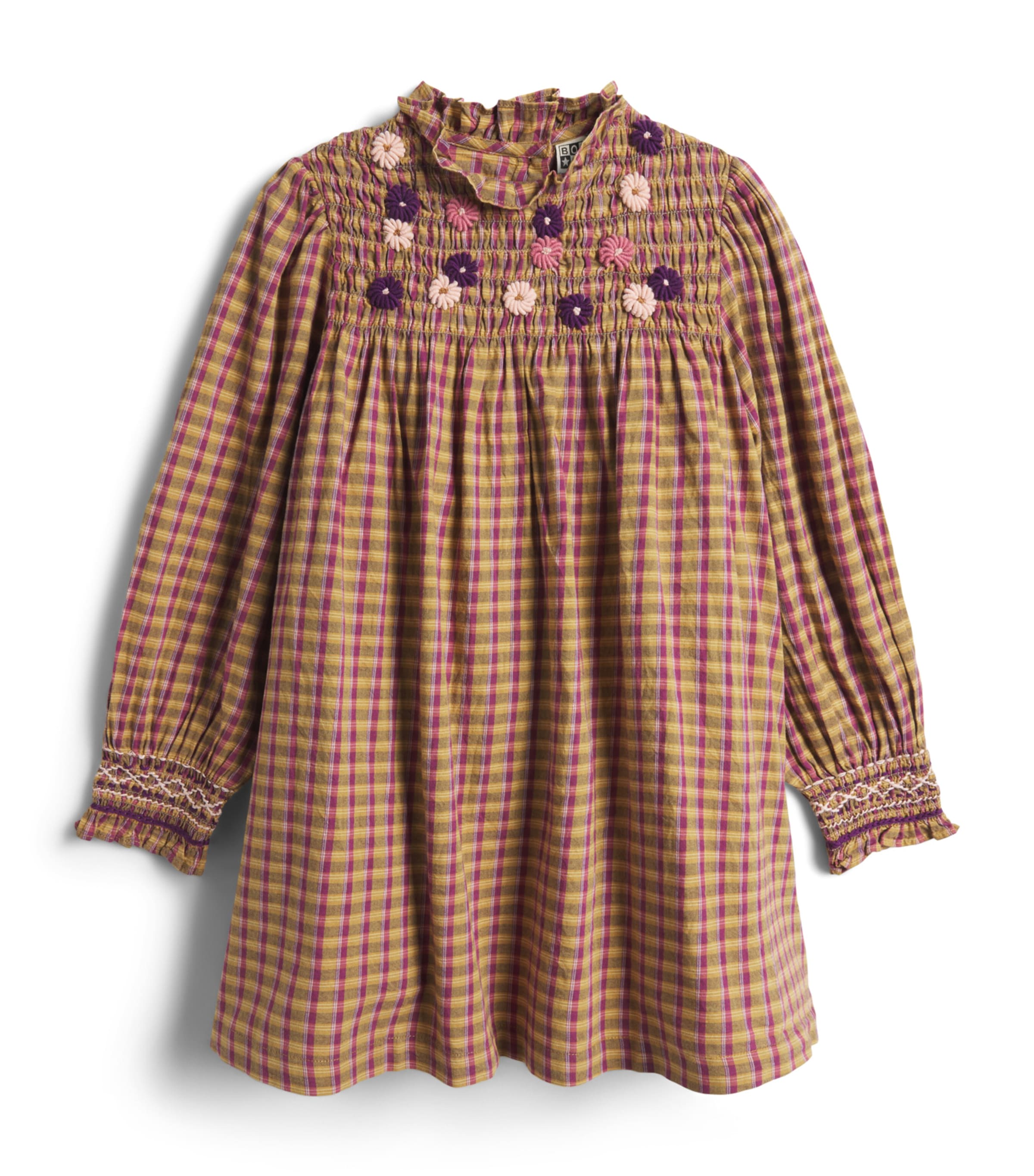 Bonton Cotton Embroidered Dress (2-14 Years) Carrx Swing Lndn Image 1