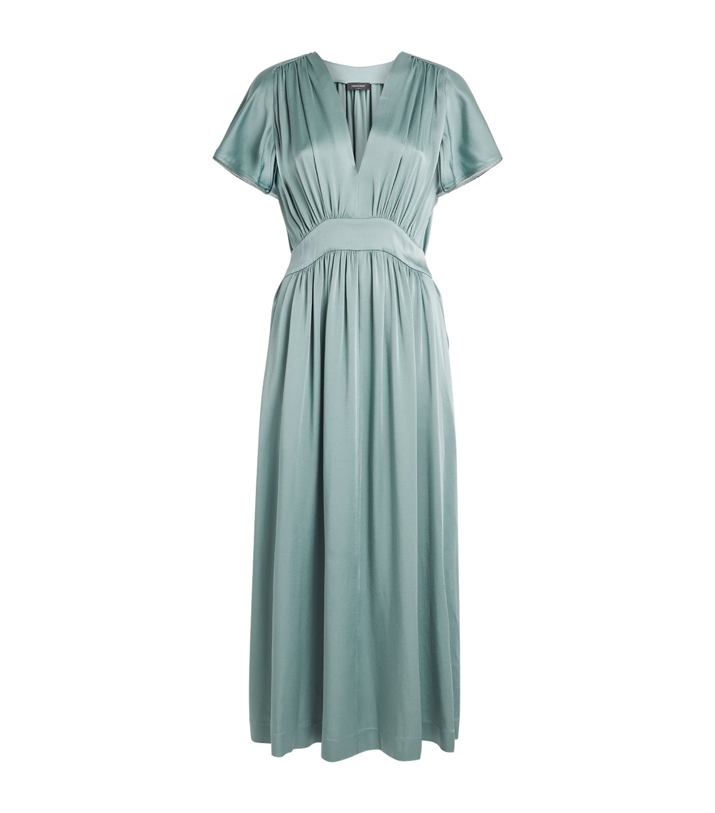 Fabiana Filippi Womens Satin Cape-Effect Midi Dress Verde Image 1