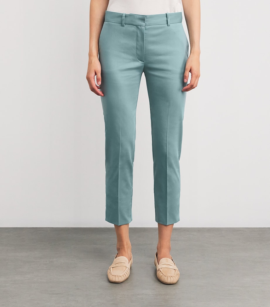 Stretch-Cotton Bing Court Trousers LAGOON Image 3