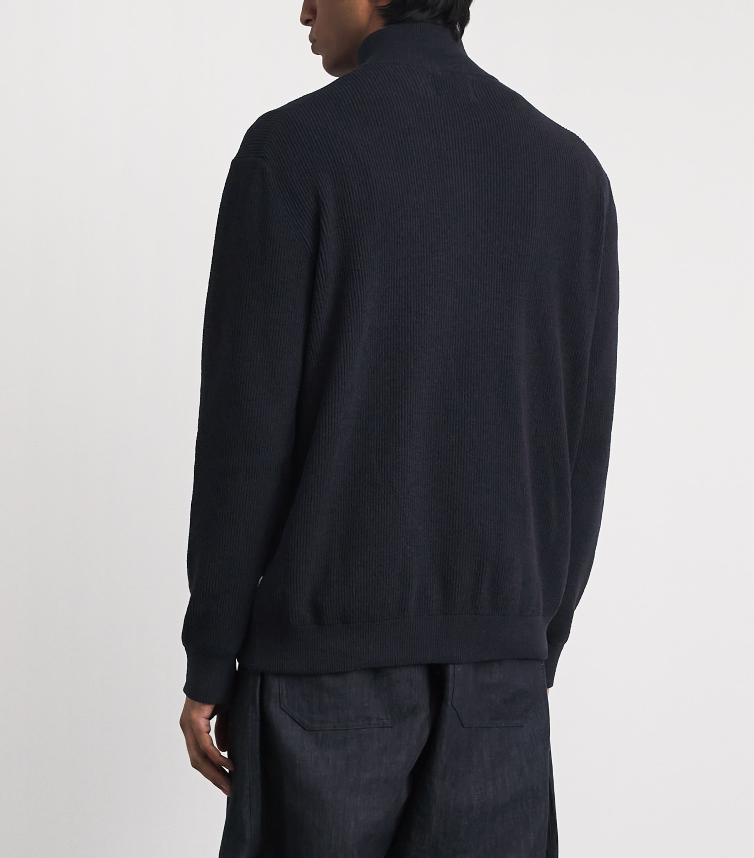 NN07 Mens Danny Half-Zip Sweater Navy Blue Image 5
