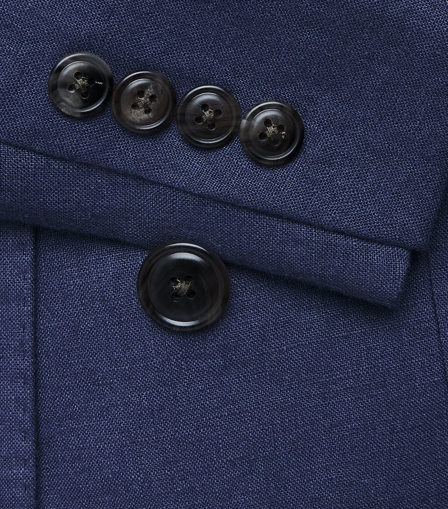 Polo Ralph Lauren Mens Linen Double-Breasted Blazer Classic Blue Image 6