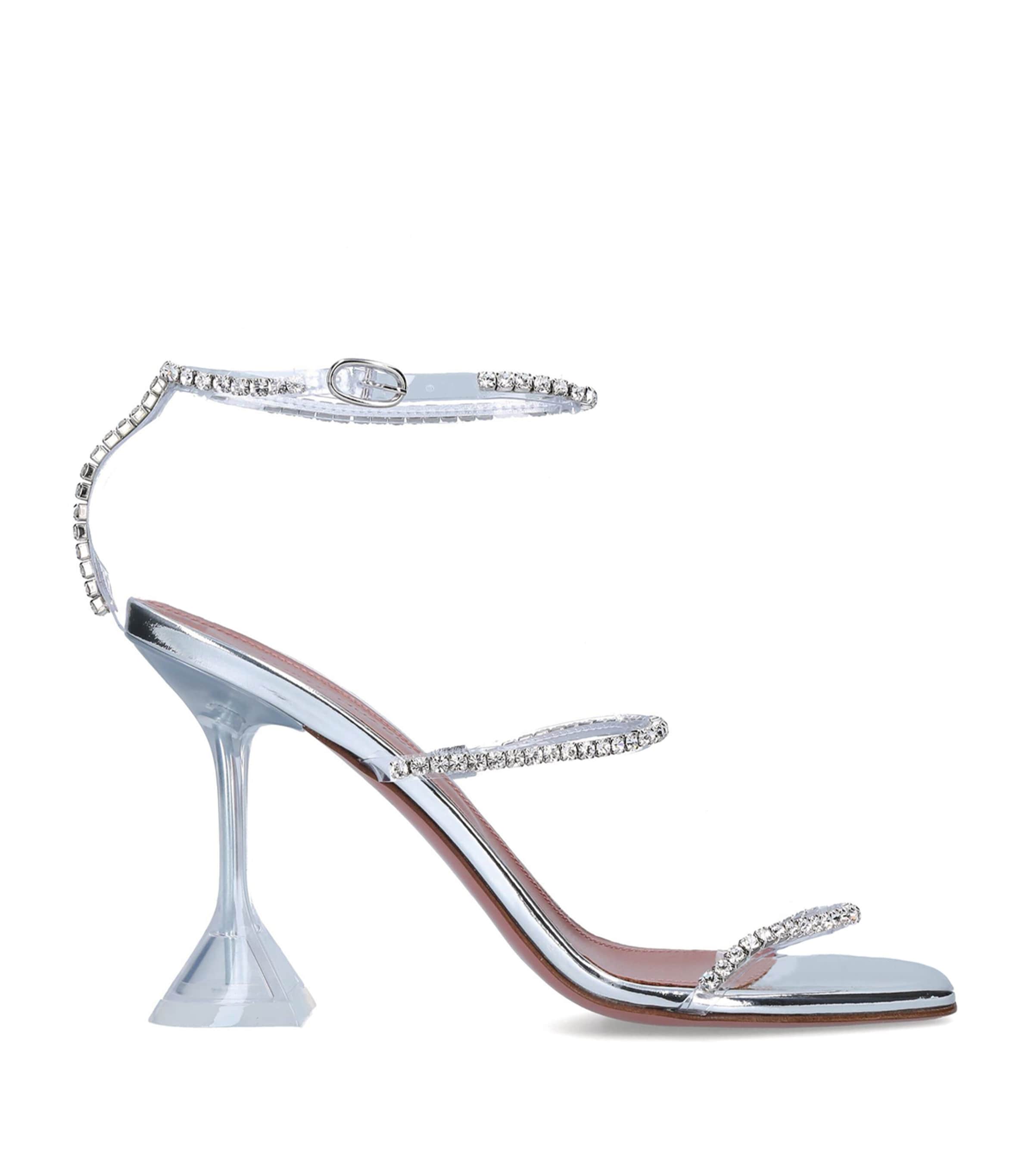 Amina Muaddi Embellished Gilda Glass Sandals 95