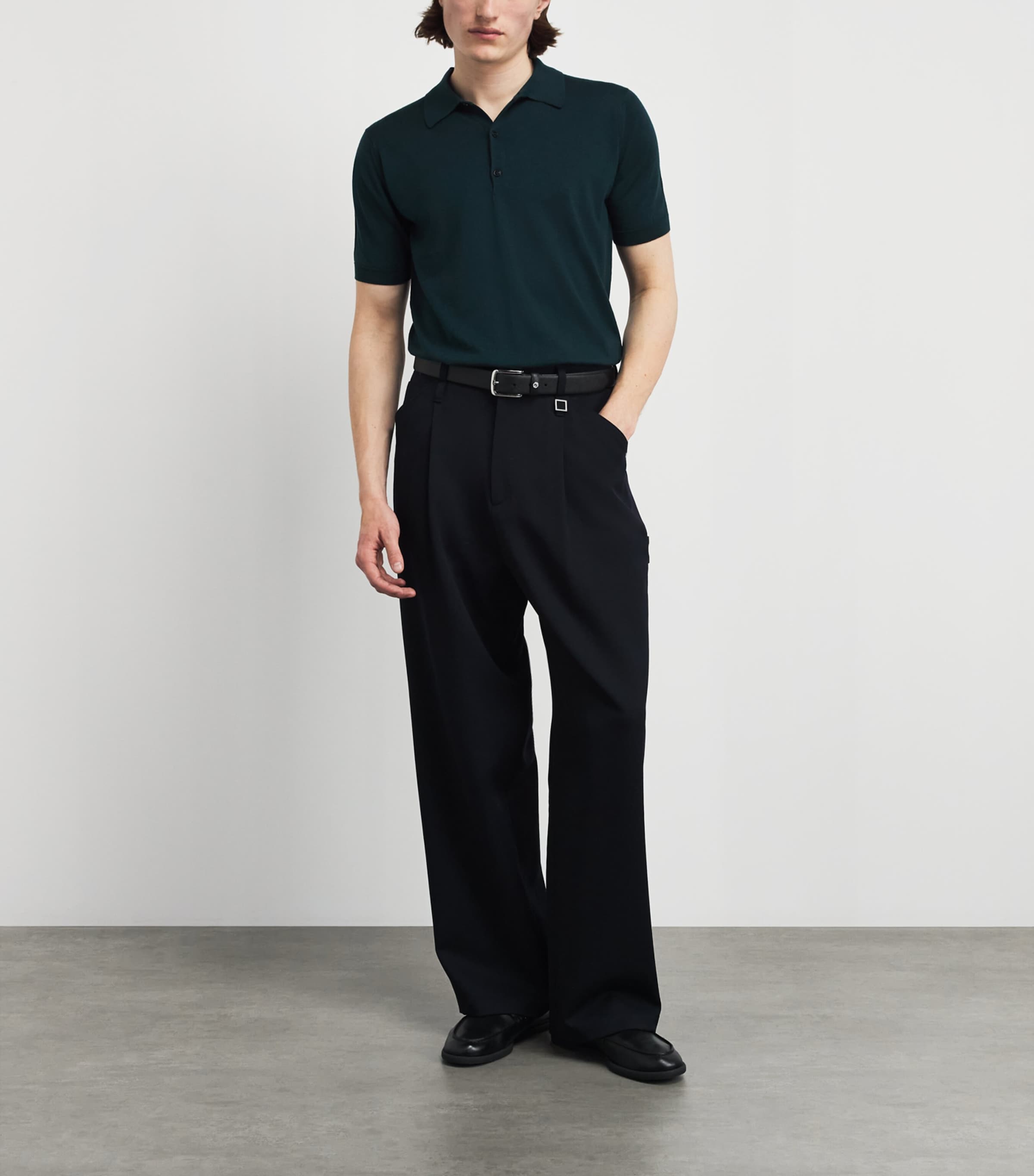 John Smedley Mens Merino Macloud Polo Shirt Richardson Green Image 2