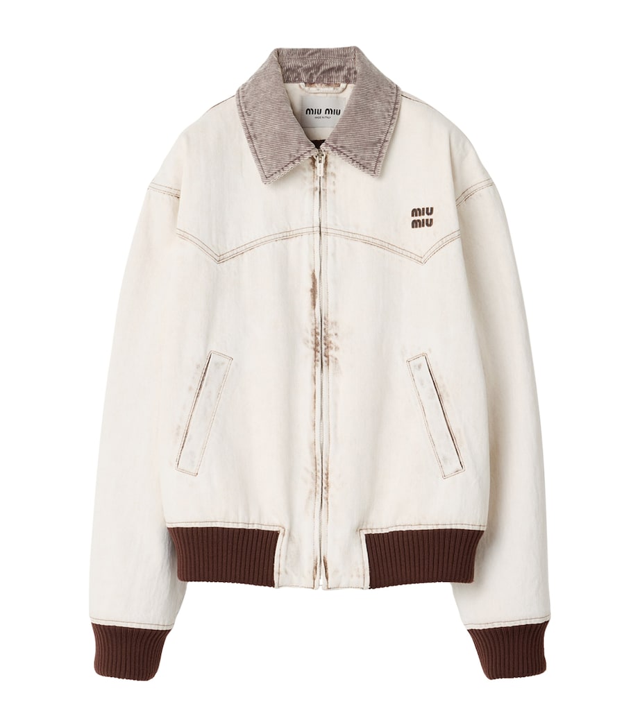 Miu Miu Womens Denim Blouson Jacket Image 1
