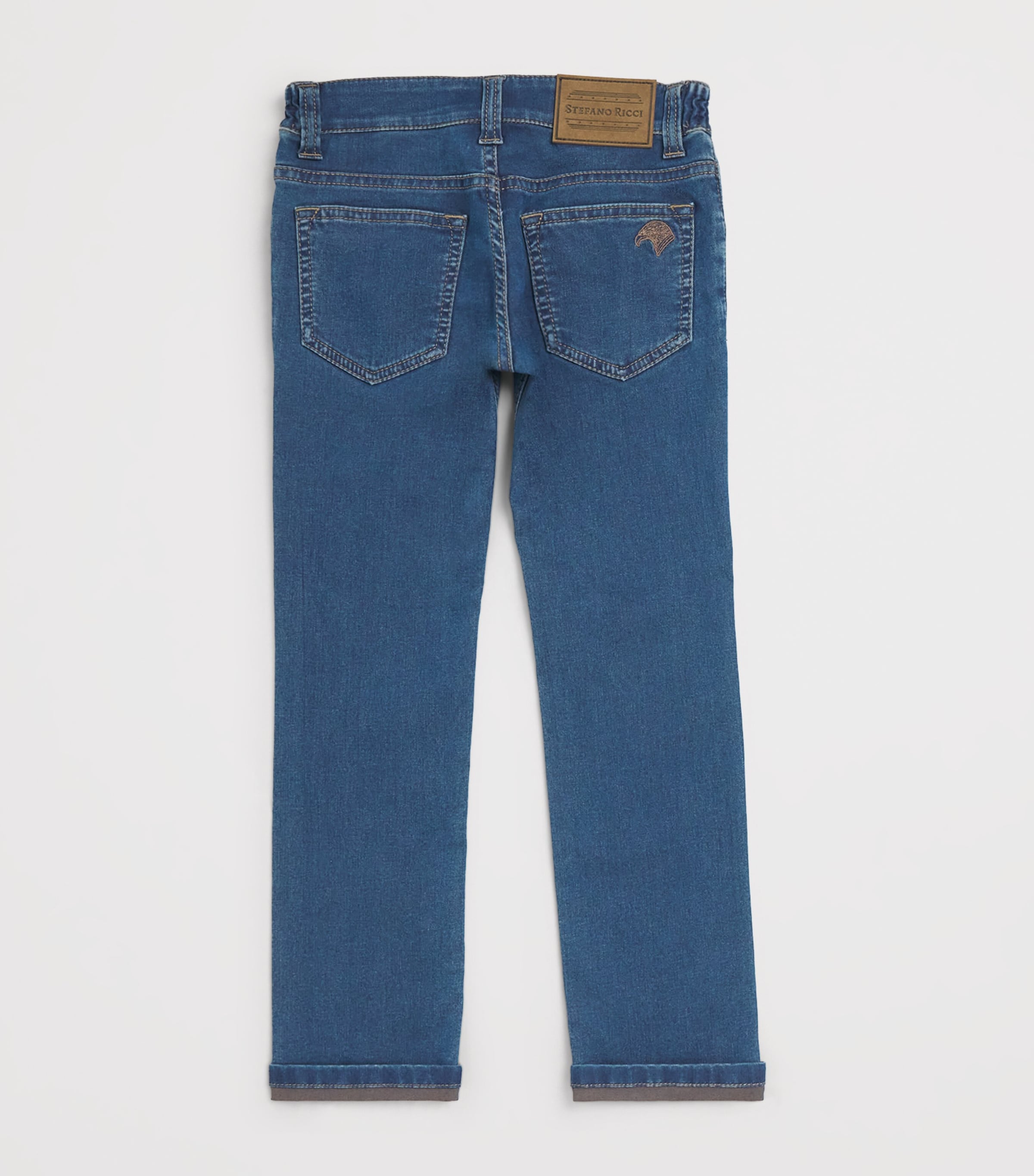 Stefano Ricci Kids Cotton-Blend Slim Jeans (4-16 Years) C. Blu Clas Wsh Image 2
