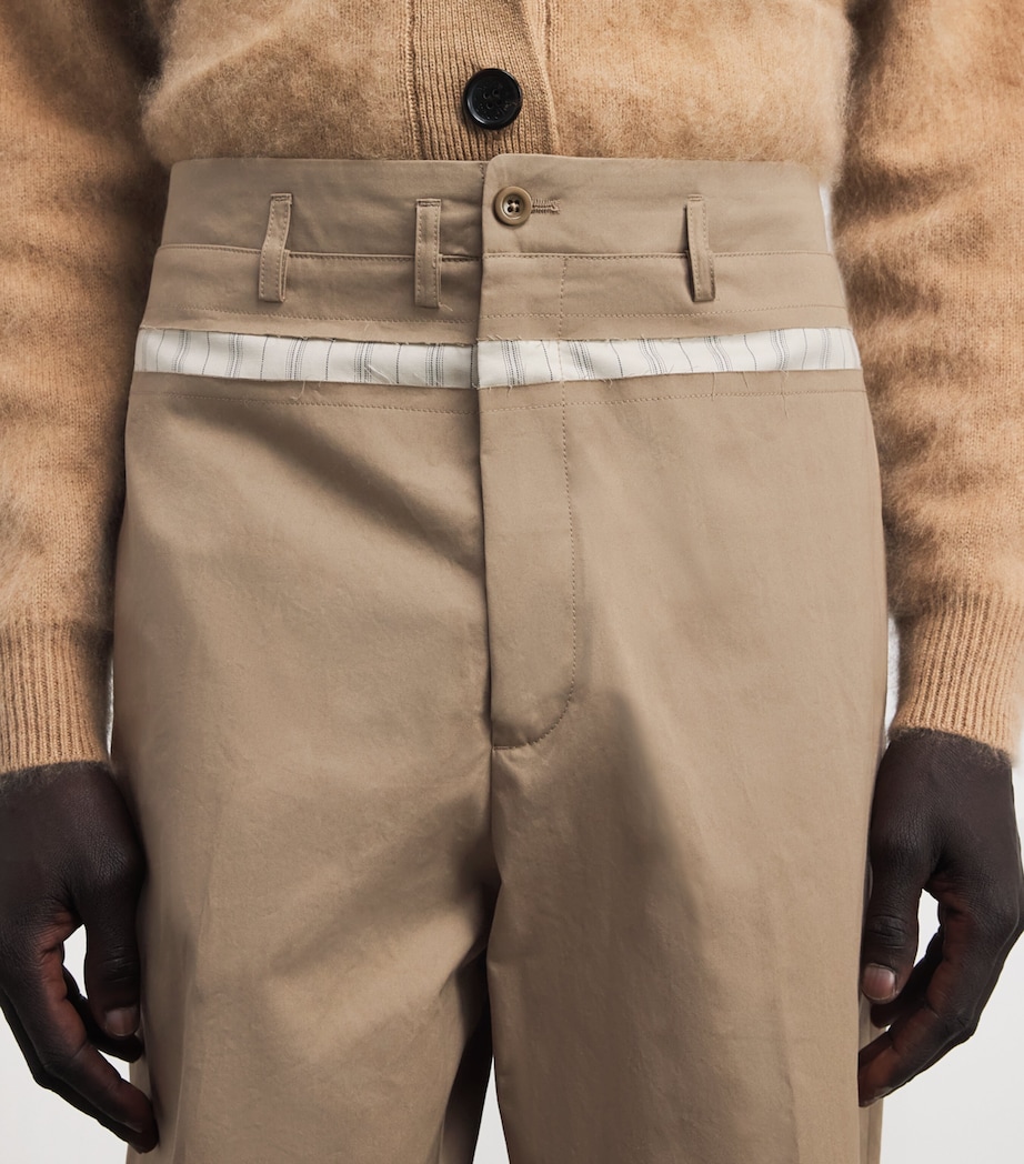 Maison Margiela Mens Waxed Cotton Wide-Leg Trousers Tawny Image 3