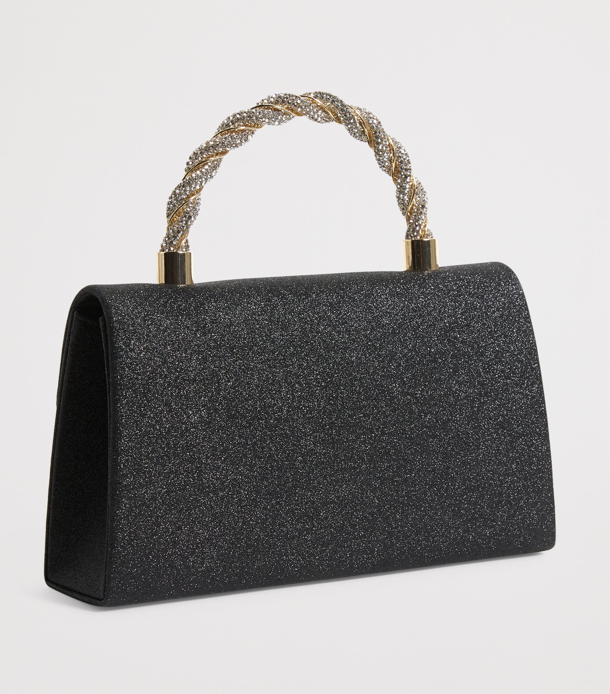 Glitter Diamanté Bow Handbag FBLACK/SILVER Image 2