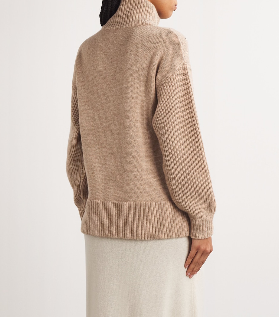 Cashmere Crystal-Embellished Bomber Jacket GOLDS MIDBROWN Image 4