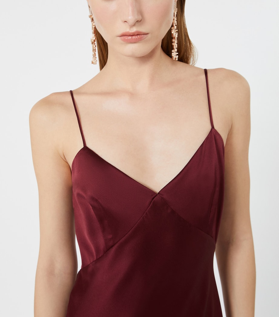 Max Mara Womens Silk Maxi Dress Bordeaux Image 4
