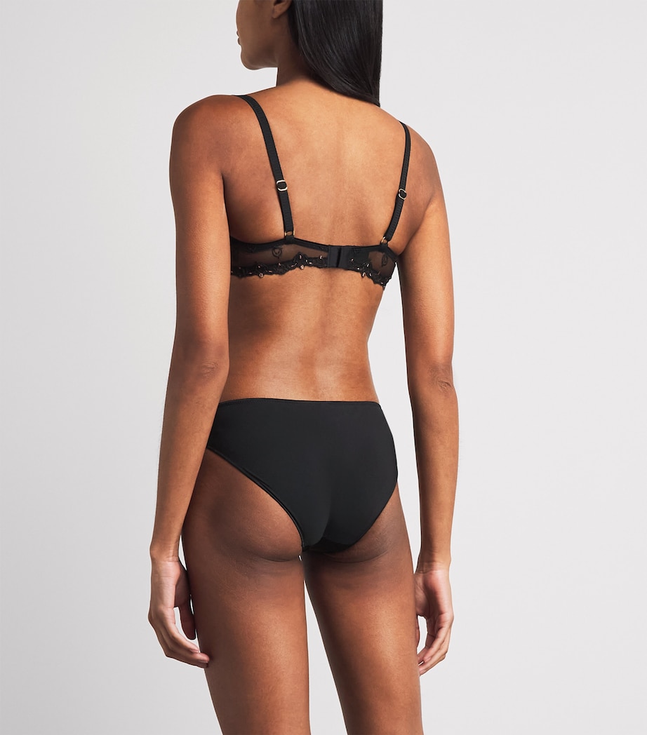 Chantelle Womens Lace Champs Elysées Tanga Briefs Dazzling Black Image 3