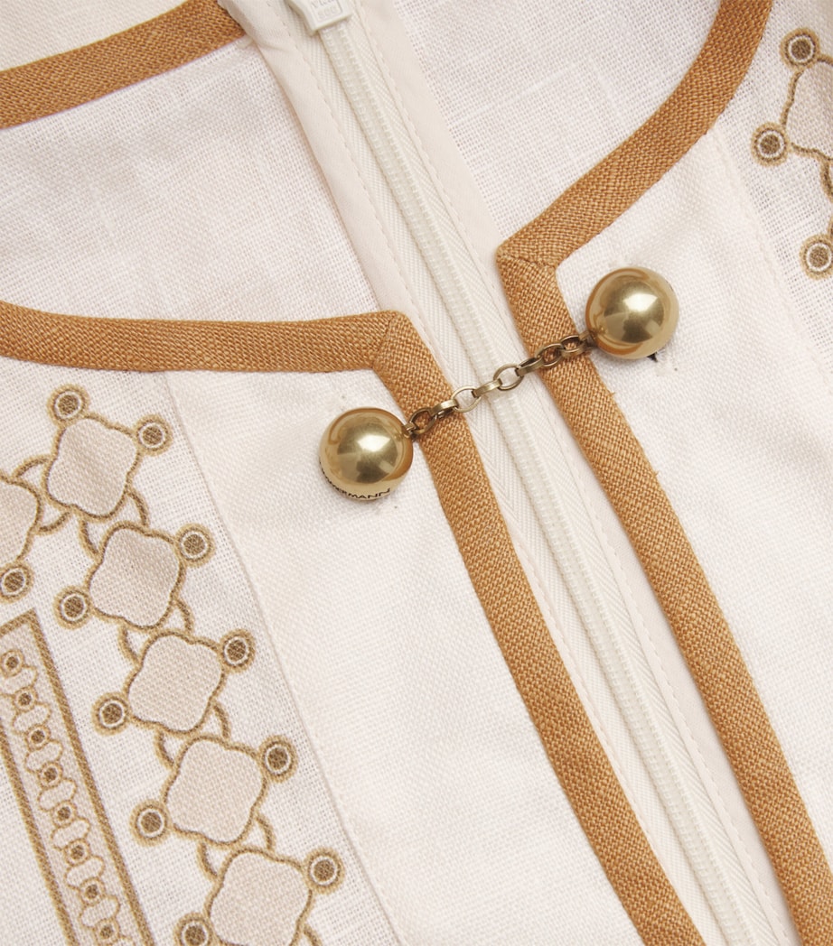 Linen Tunic Midi Dress CGPT/CREAM GEO PRINT Image 5