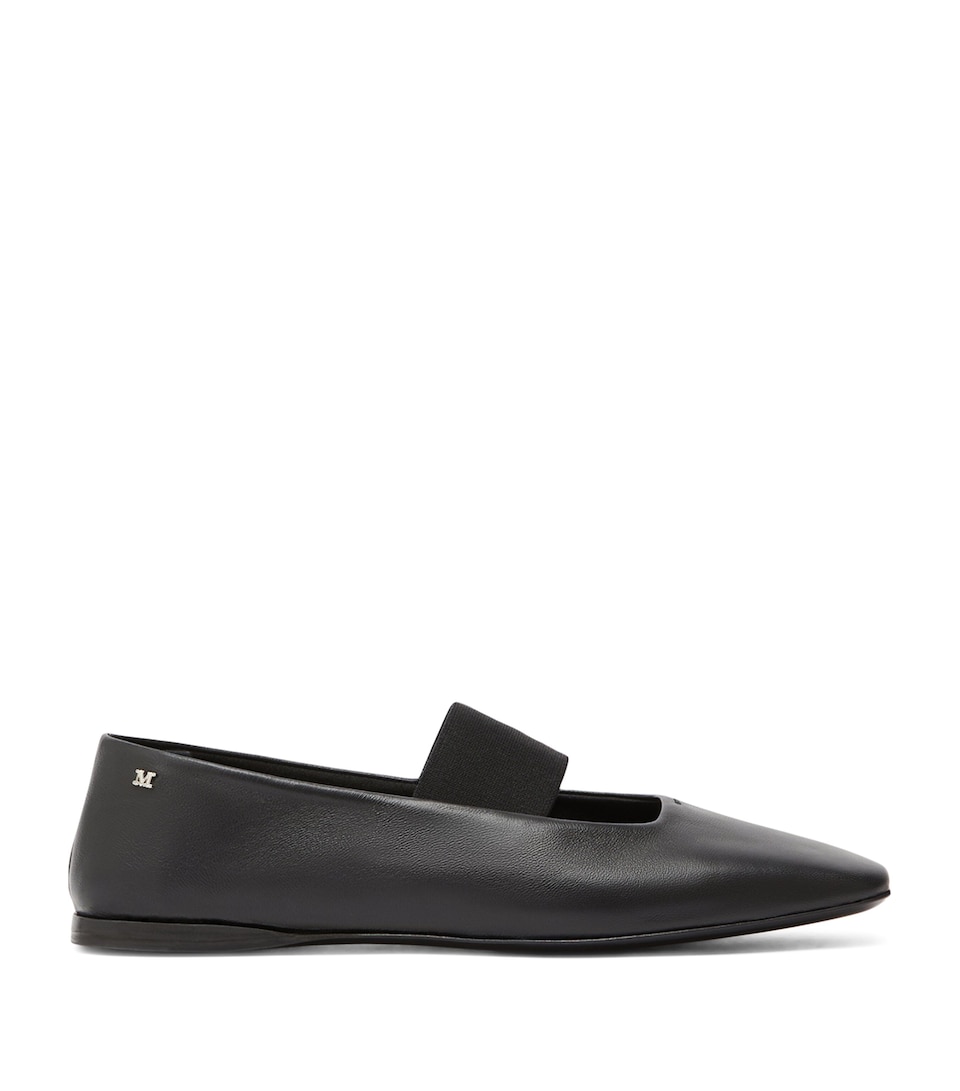 Max Mara Nappa Leather Ballet Flats Black