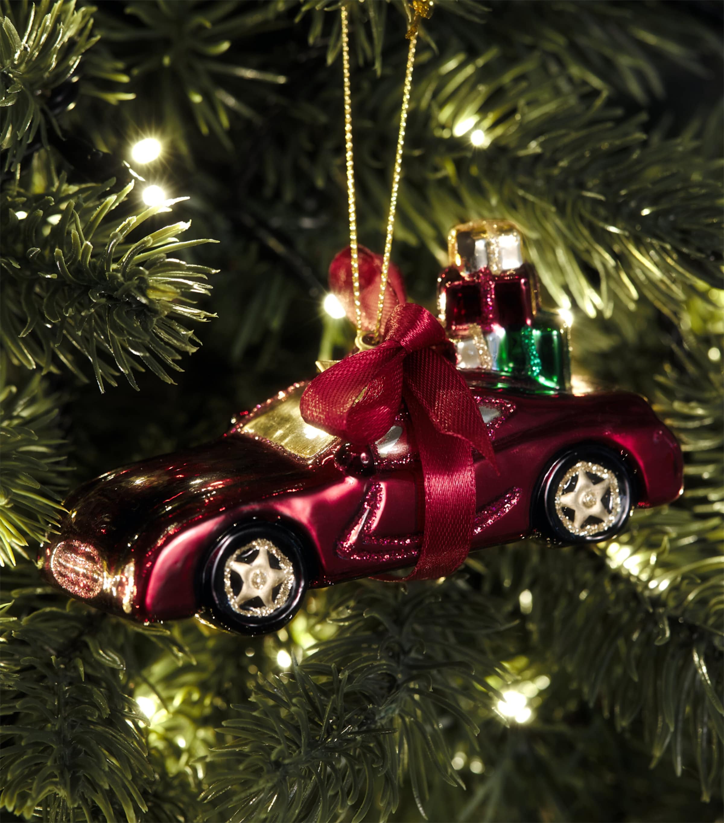 Harrods Presents Car Tree Decoration Burgundy Image 3