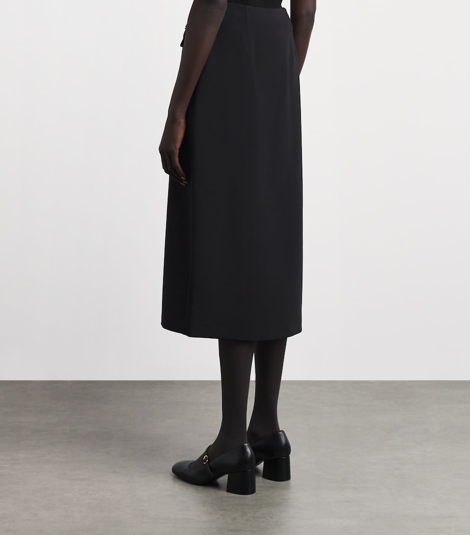 Claudie Pierlot Womens Button-Front Midi Skirt Black Image 5