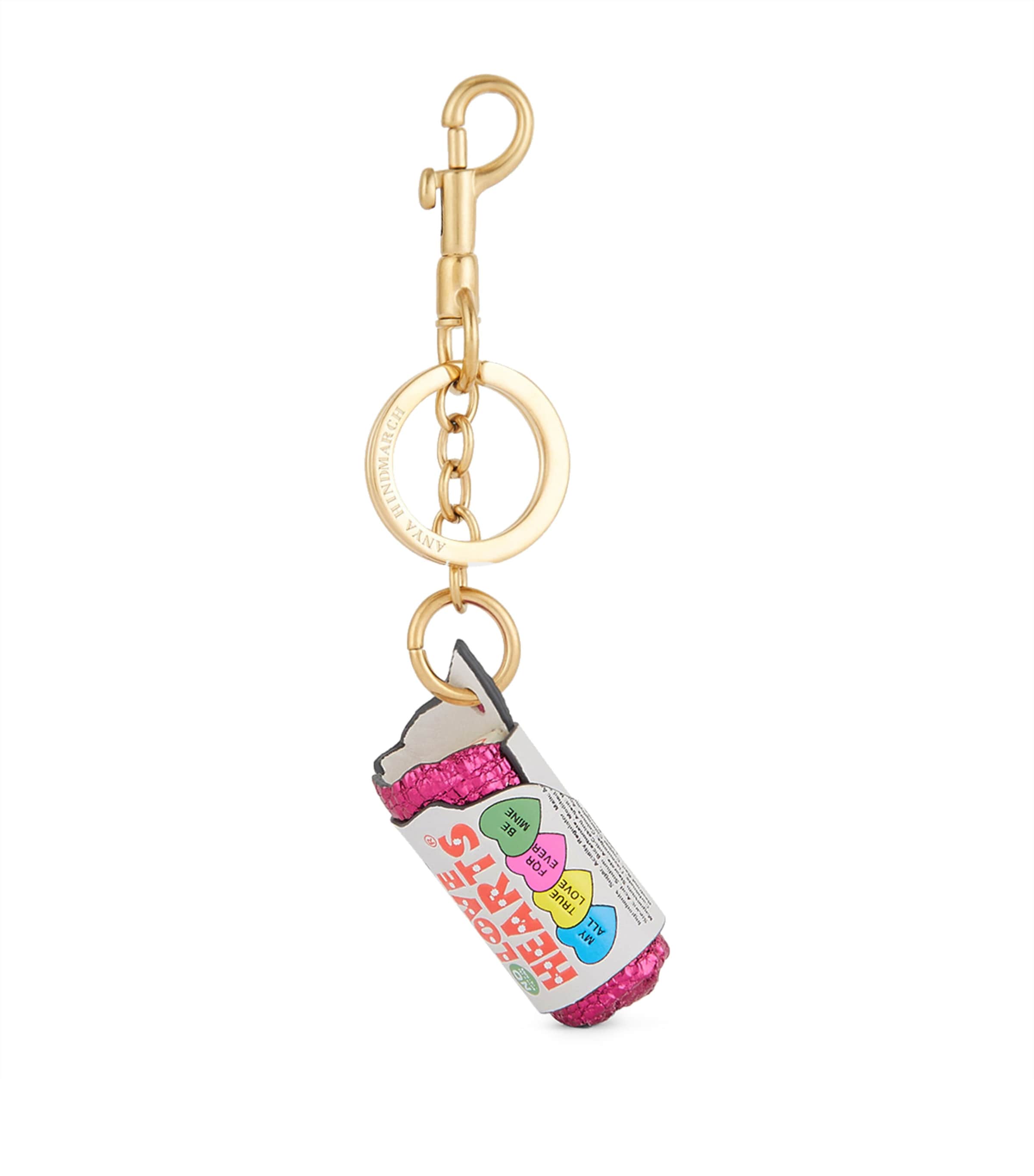 Anya Hindmarch Lovehearts Leather Charm In Gold