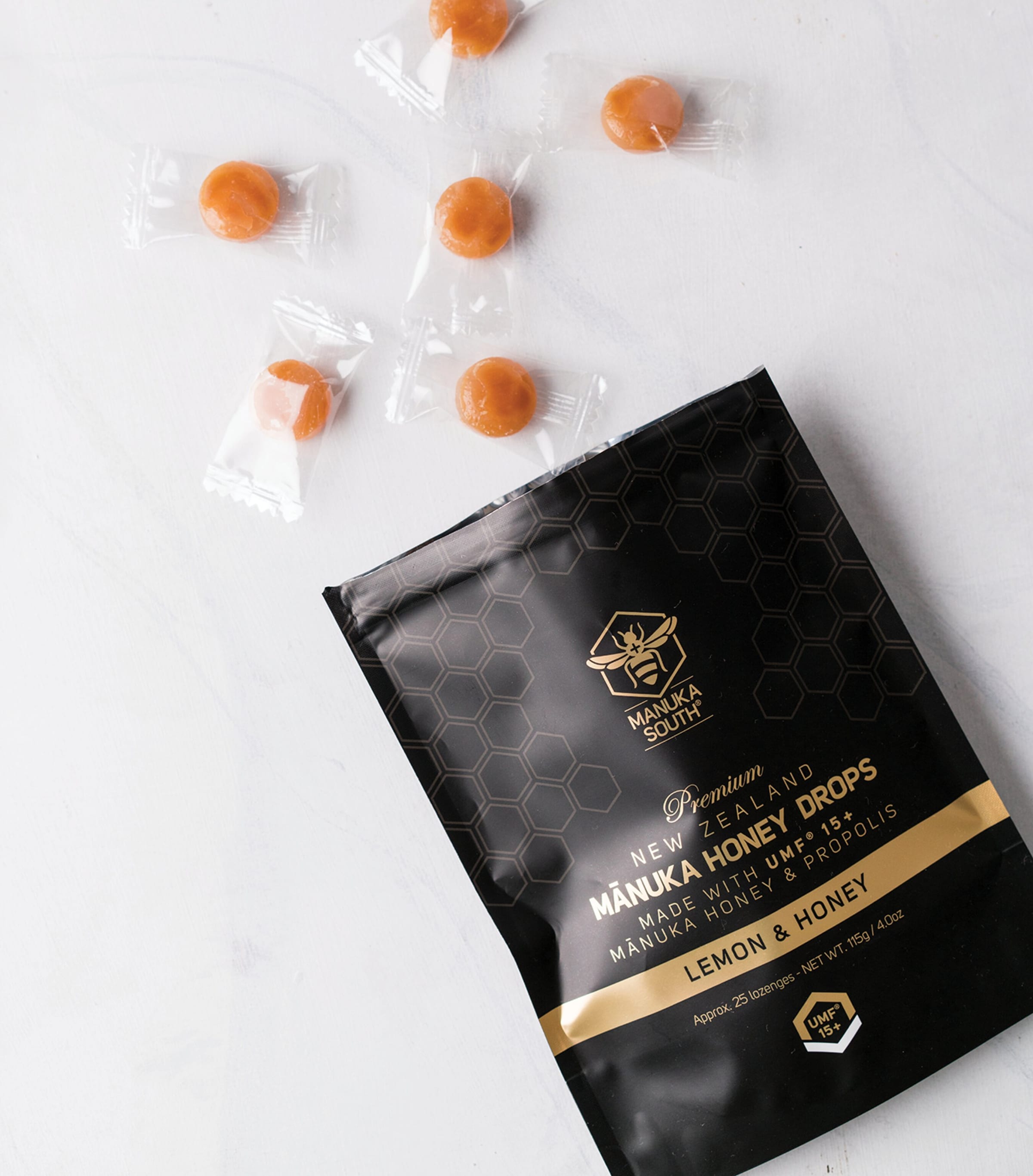 Manuka Honey UMF 15+ & Propolis Lemon Honey Drops (Pack of 25) NO COLOUR Image 2