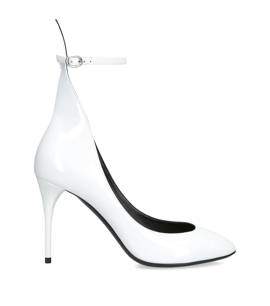 Patent Leather Decollete Pumps 90 WHITE Image 1