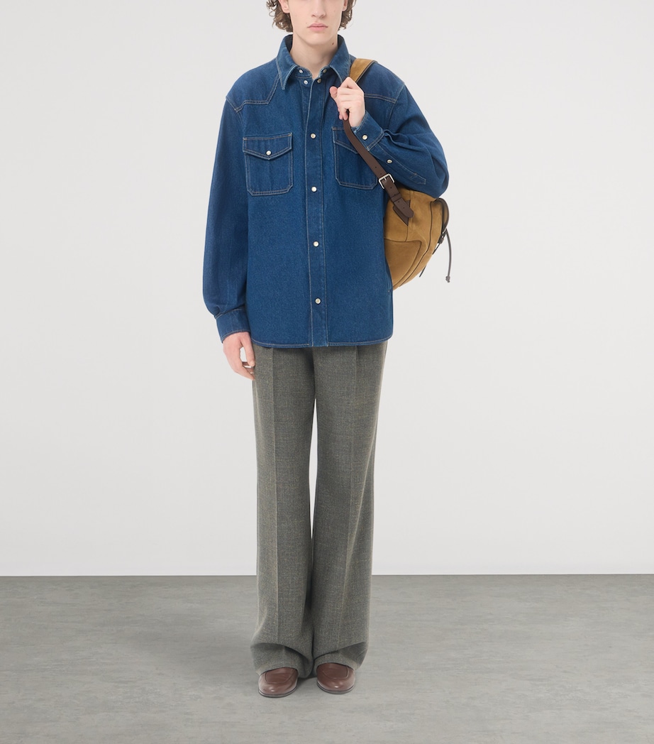 Valentino Mens Cotton Denim Shirt Image 2