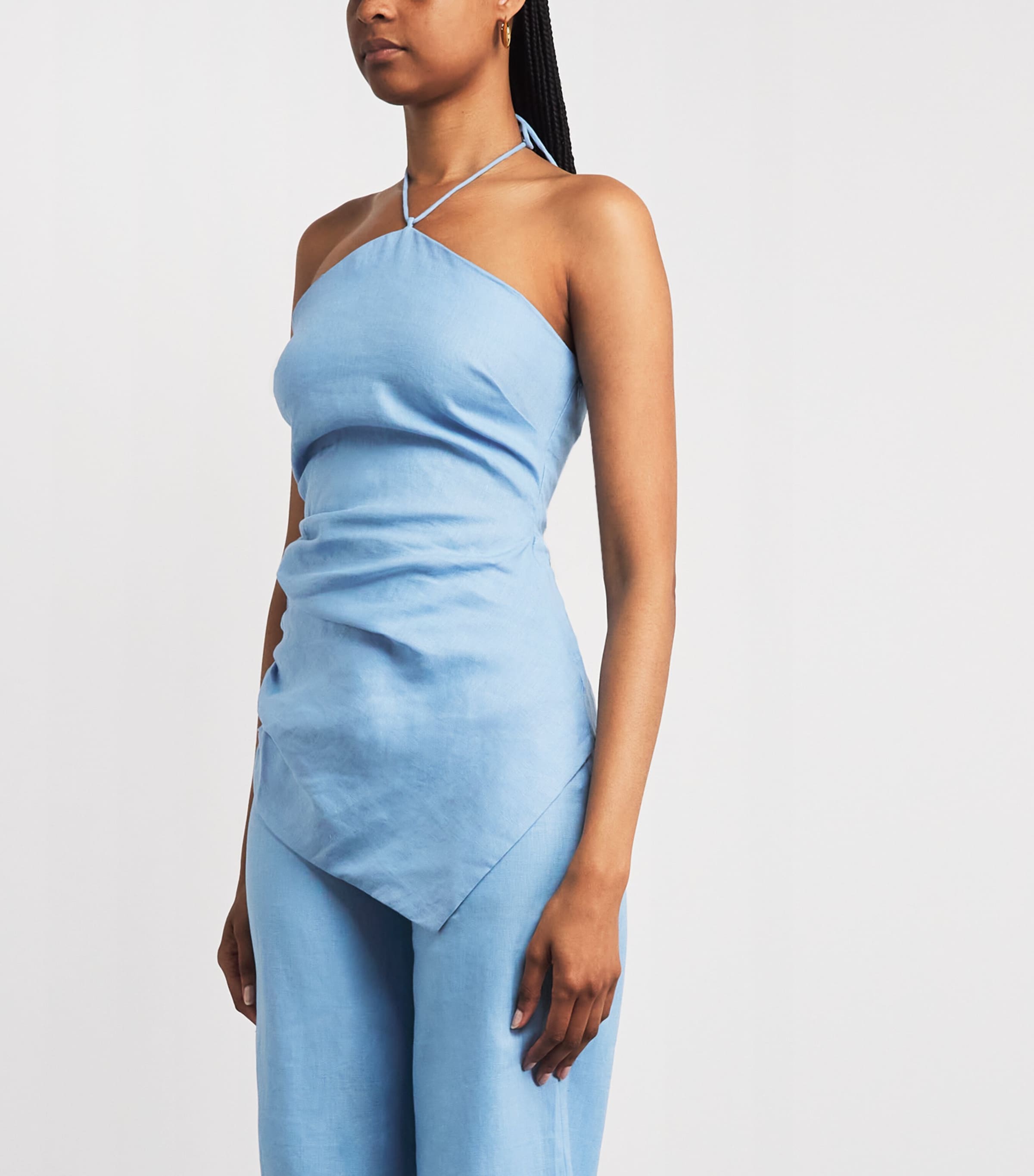 Faithfull The Brand Womens Linen Natalia Top Sky Blue Image 4