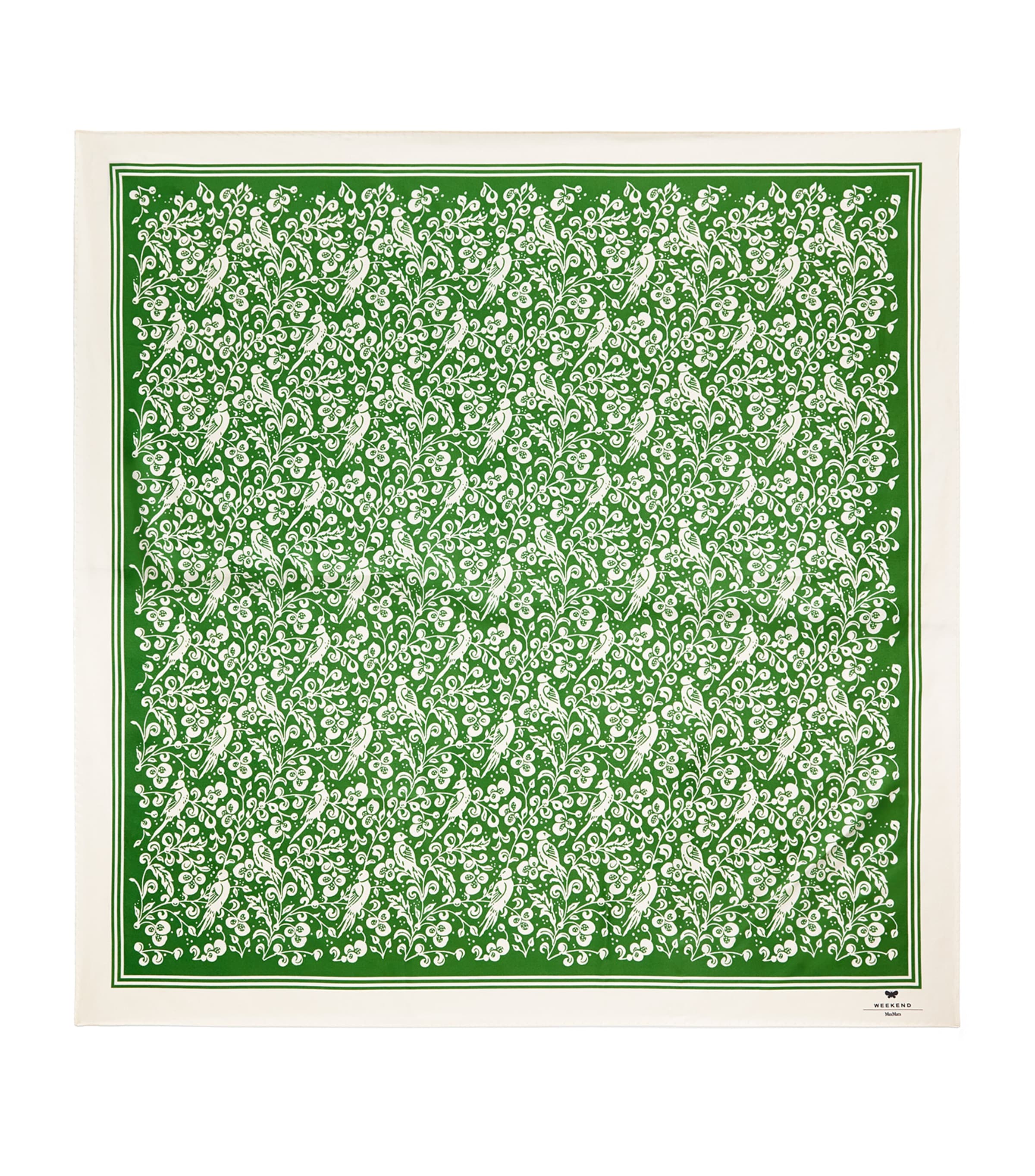 Weekend Max Mara Silk Printed Square Scarf In Green