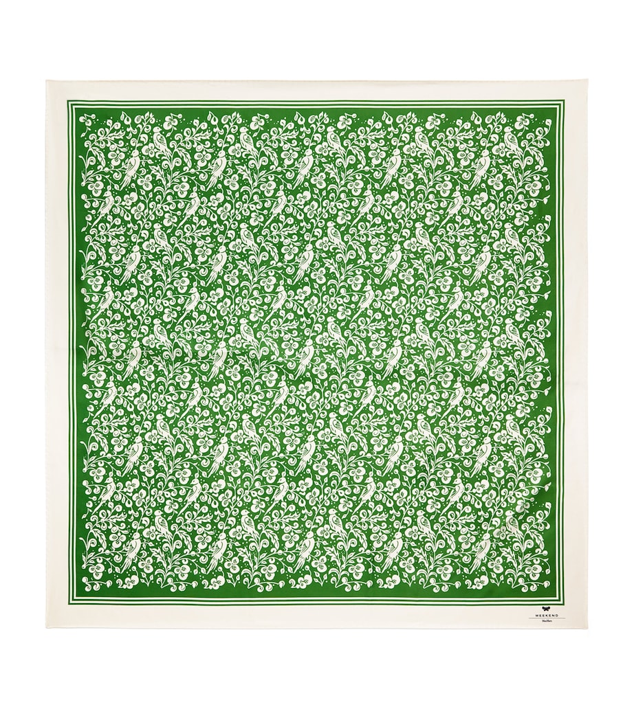 Silk Printed Square Scarf GREEN Image 1