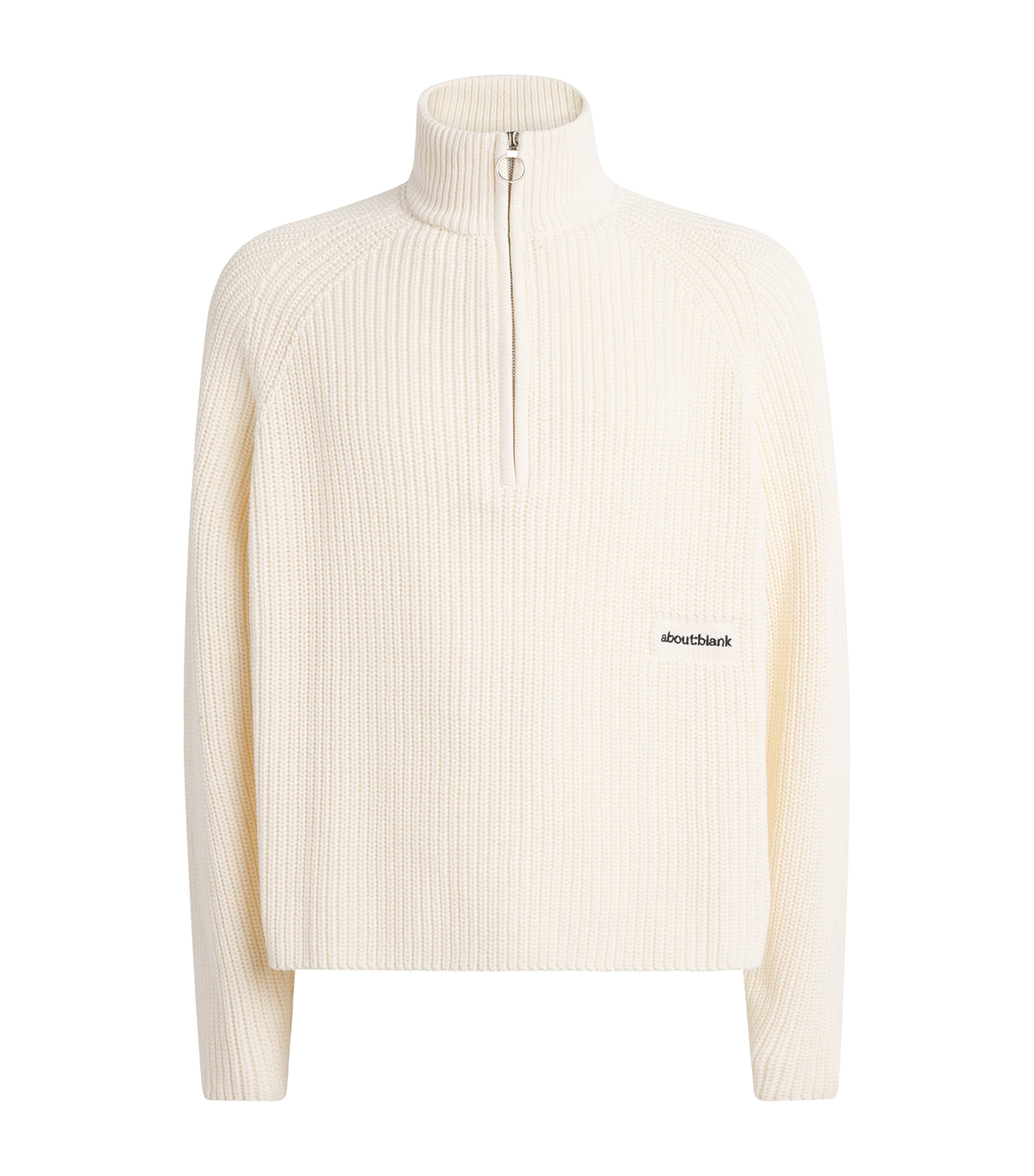 Cotton Half-Zip Sweater ECRU Image 1