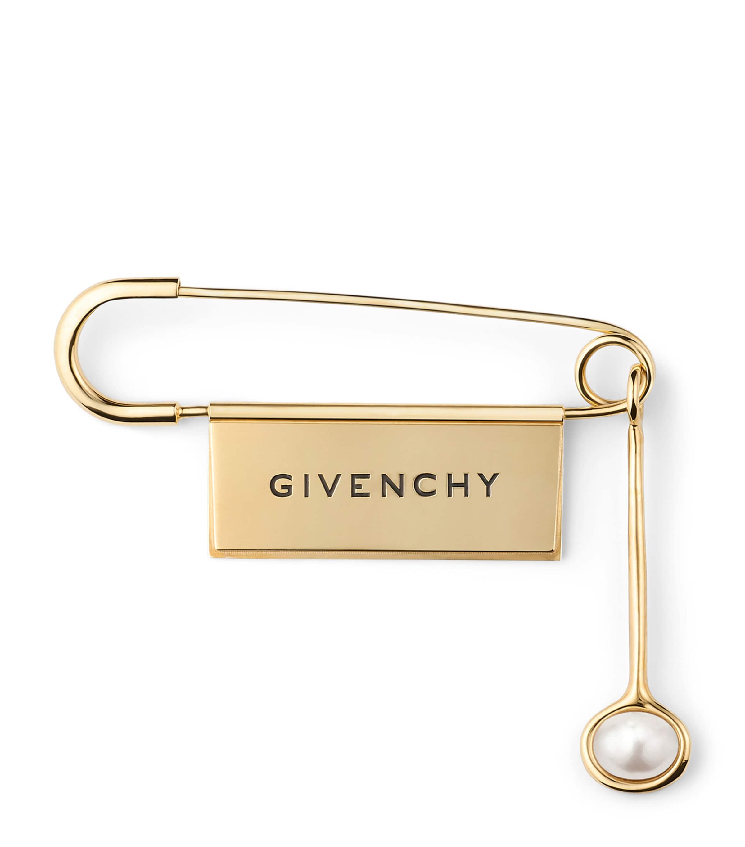 Givenchy Safety Pin Logo Brooch Image 1