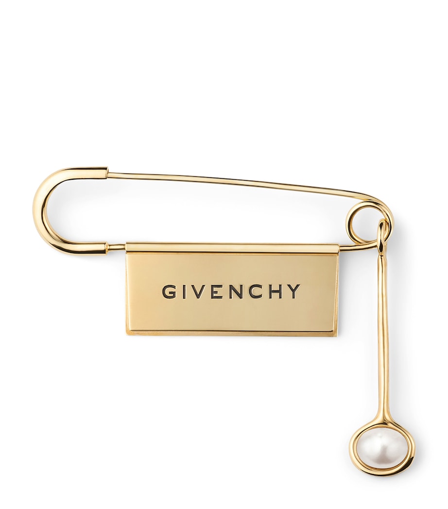 Givenchy Safety Pin Logo Brooch Image 1