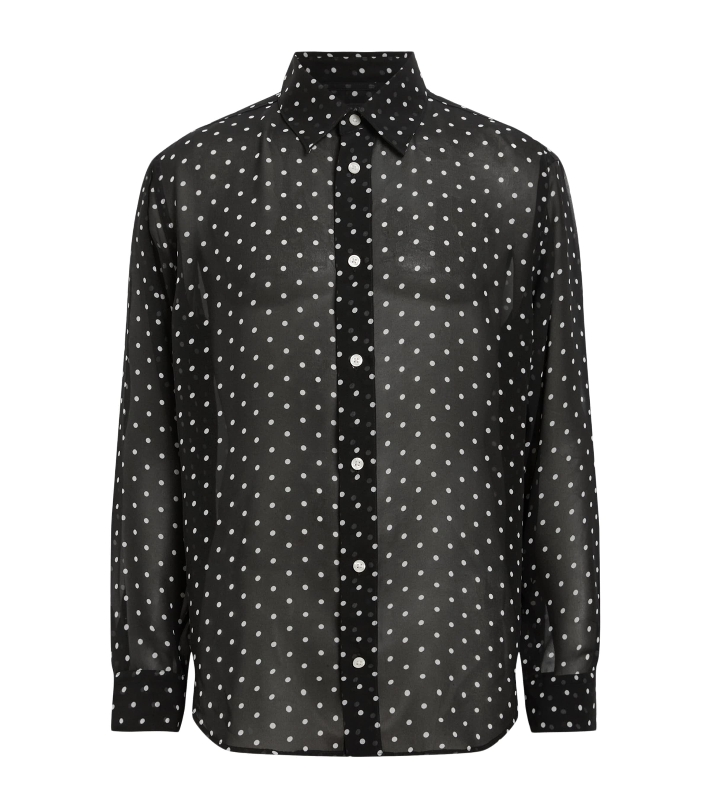 Sheer Polka Dot Sangha Shirt BLACK Image 1