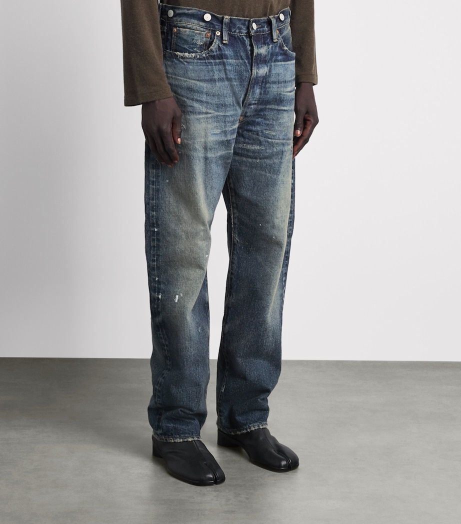 Junya Watanabe MAN Mens Distressed Patchwork Straight Jeans Indg X Gry/bk/grn Image 4