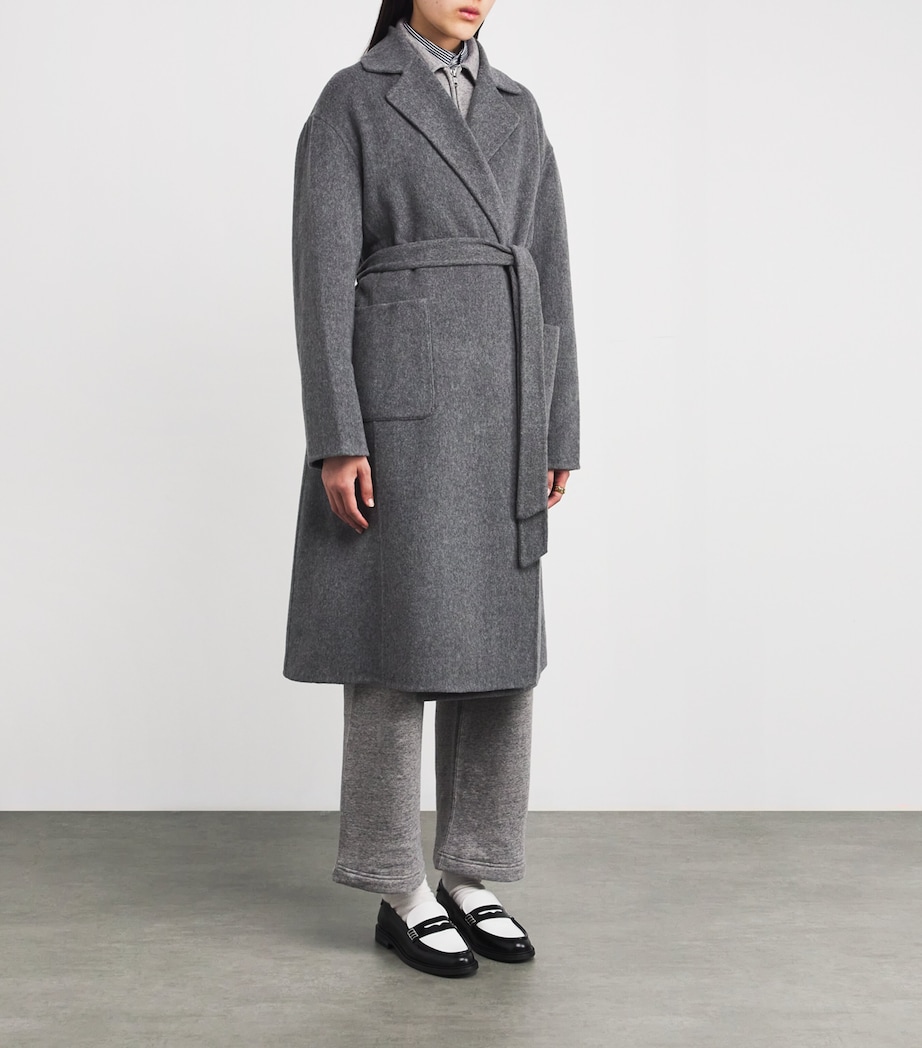 Wool Wrap Coat GREY MELANGE Image 3
