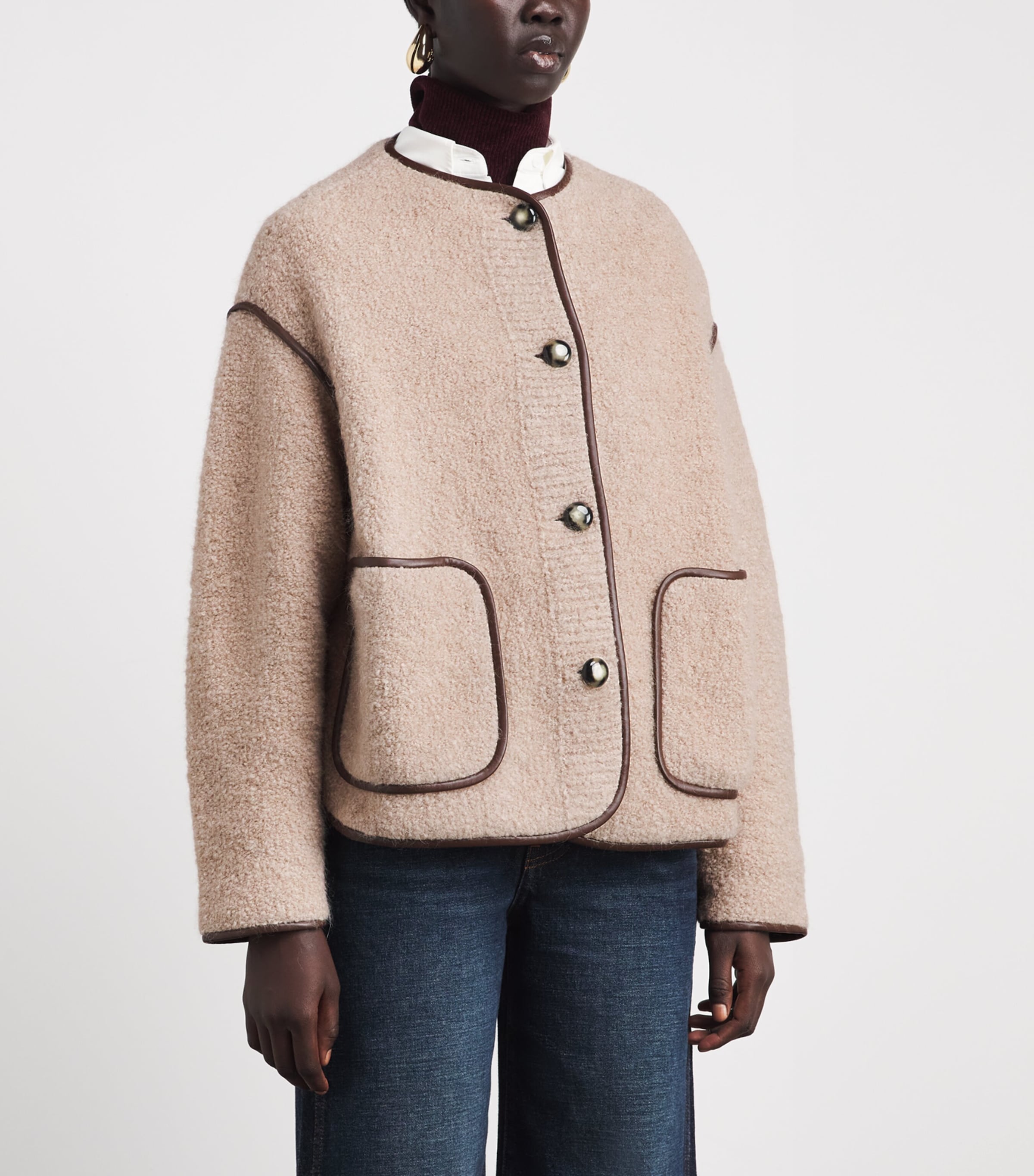 Altuzarra Womens Alpaca-Blend Irving Jacket Akoya Pearl Image 4