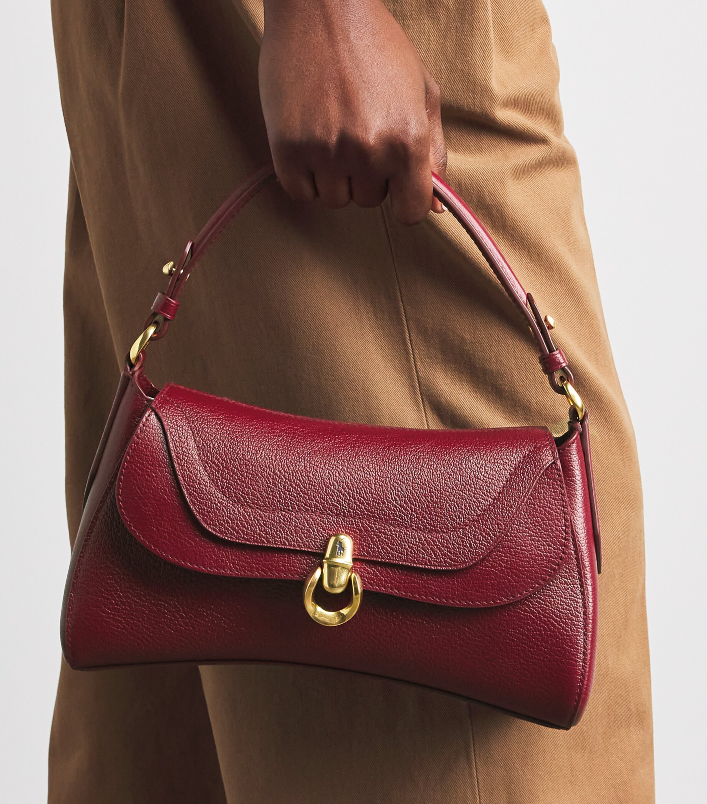 Polo Ralph Lauren Small Leather Blaze Top-Handle Bag Currant Image 4
