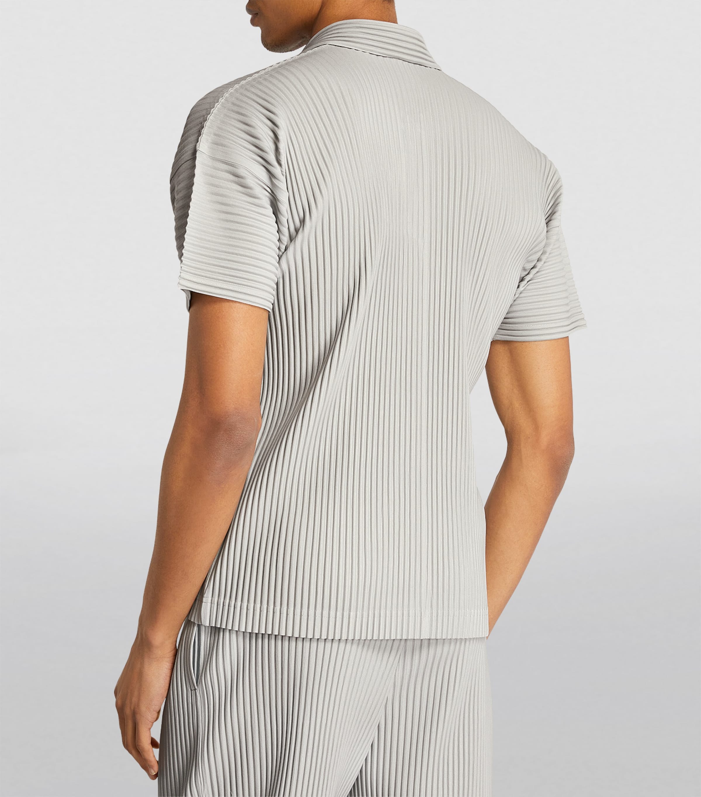 Pleated Polo Shirt 11 LIGHT GRAY Image 4