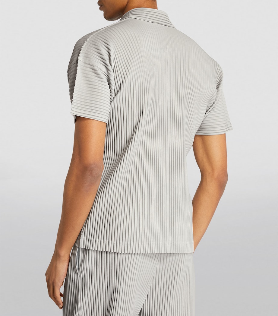 Pleated Polo Shirt 11 LIGHT GRAY Image 4