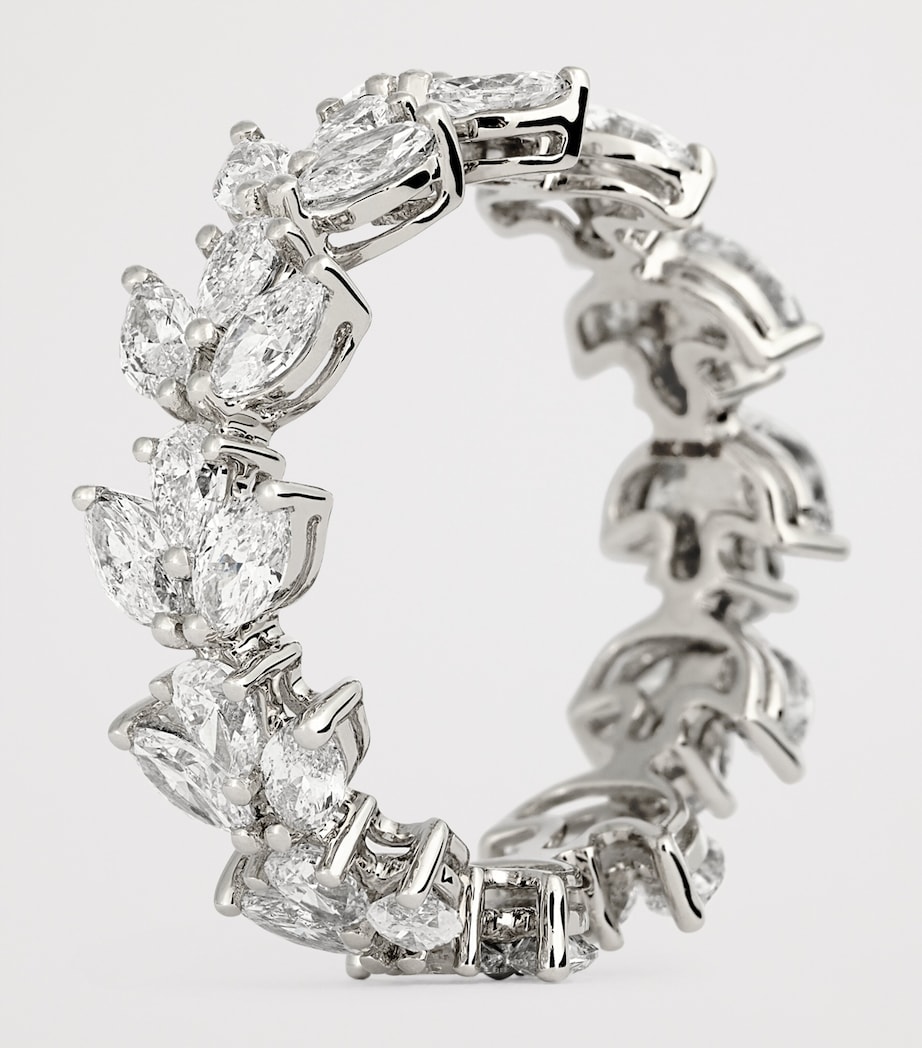 White Gold and Diamond Lotus Ring WHITE GOLD Image 6