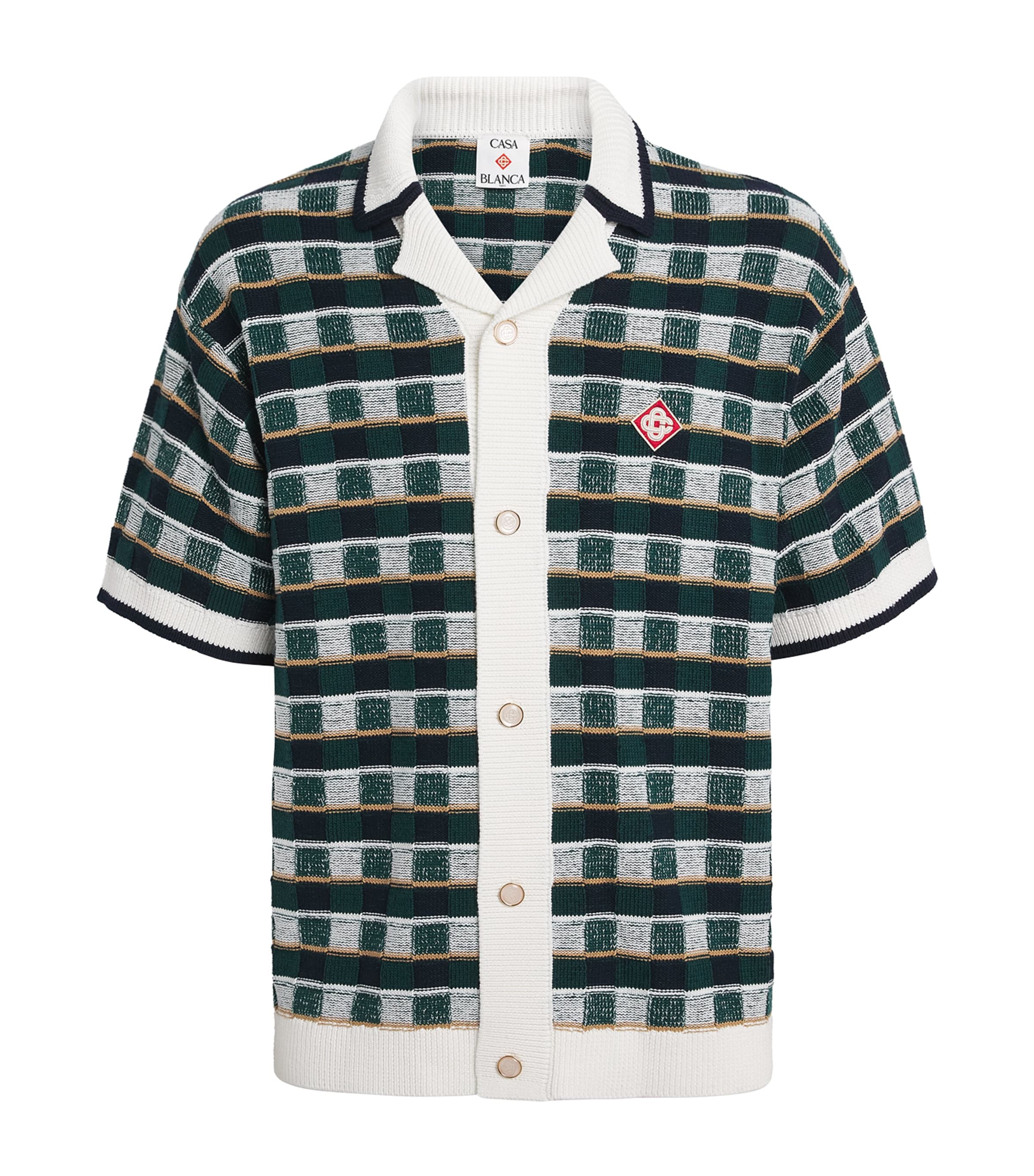 Casablanca Mens Cotton Crochet Mosaic Shirt Image 1
