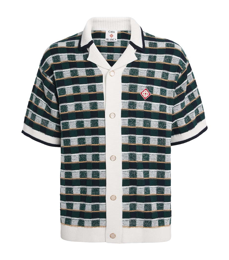 Casablanca Mens Cotton Crochet Mosaic Shirt Image 1