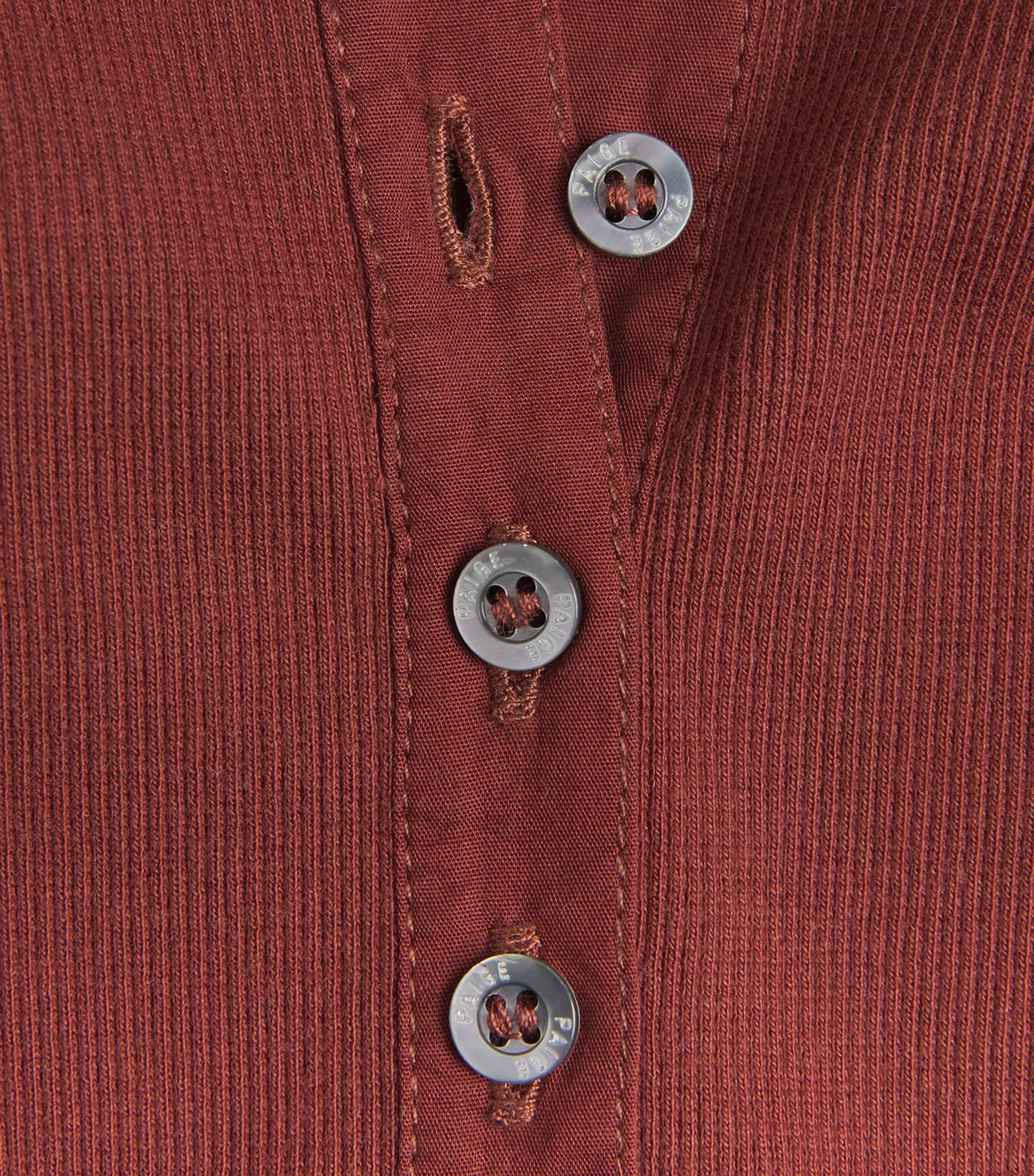 PAIGE Womens Stretch-Cotton Brandy Top Burnt Sienna Image 6