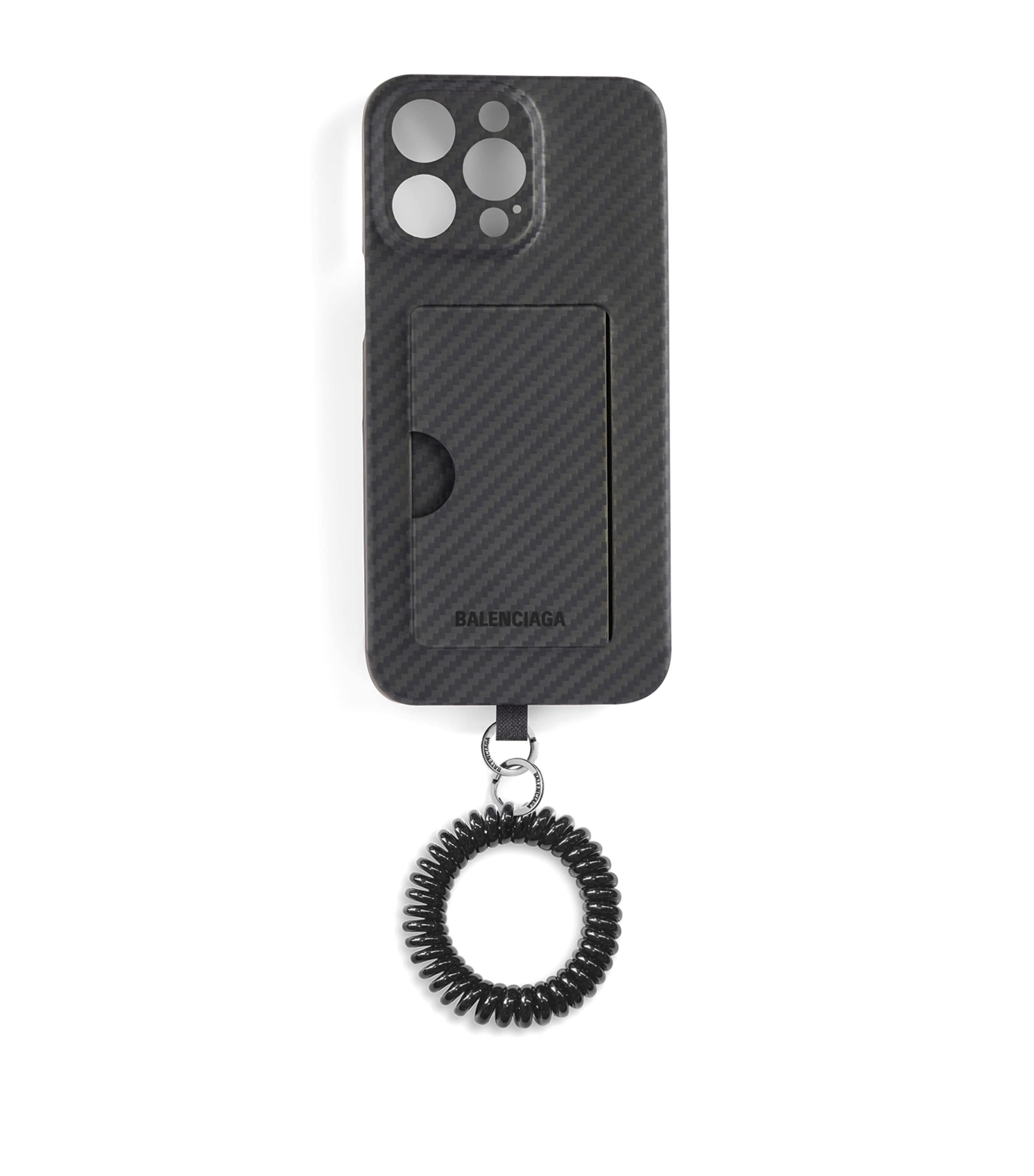Balenciaga Tech Carbon Fiber Scoobi Iphone Case In Black