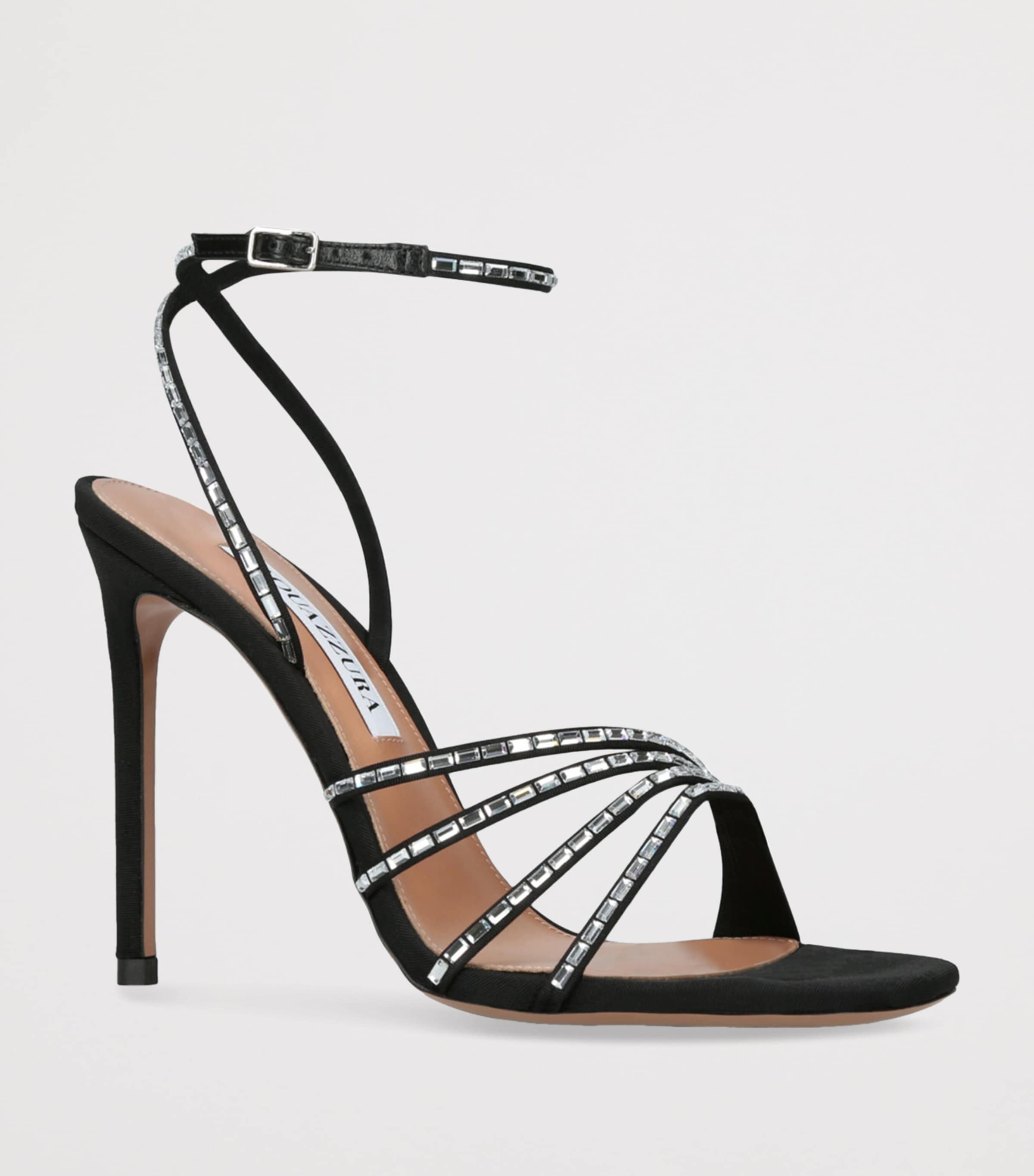 Suede Embellished Mistica Sandals 105 BLACK Image 3