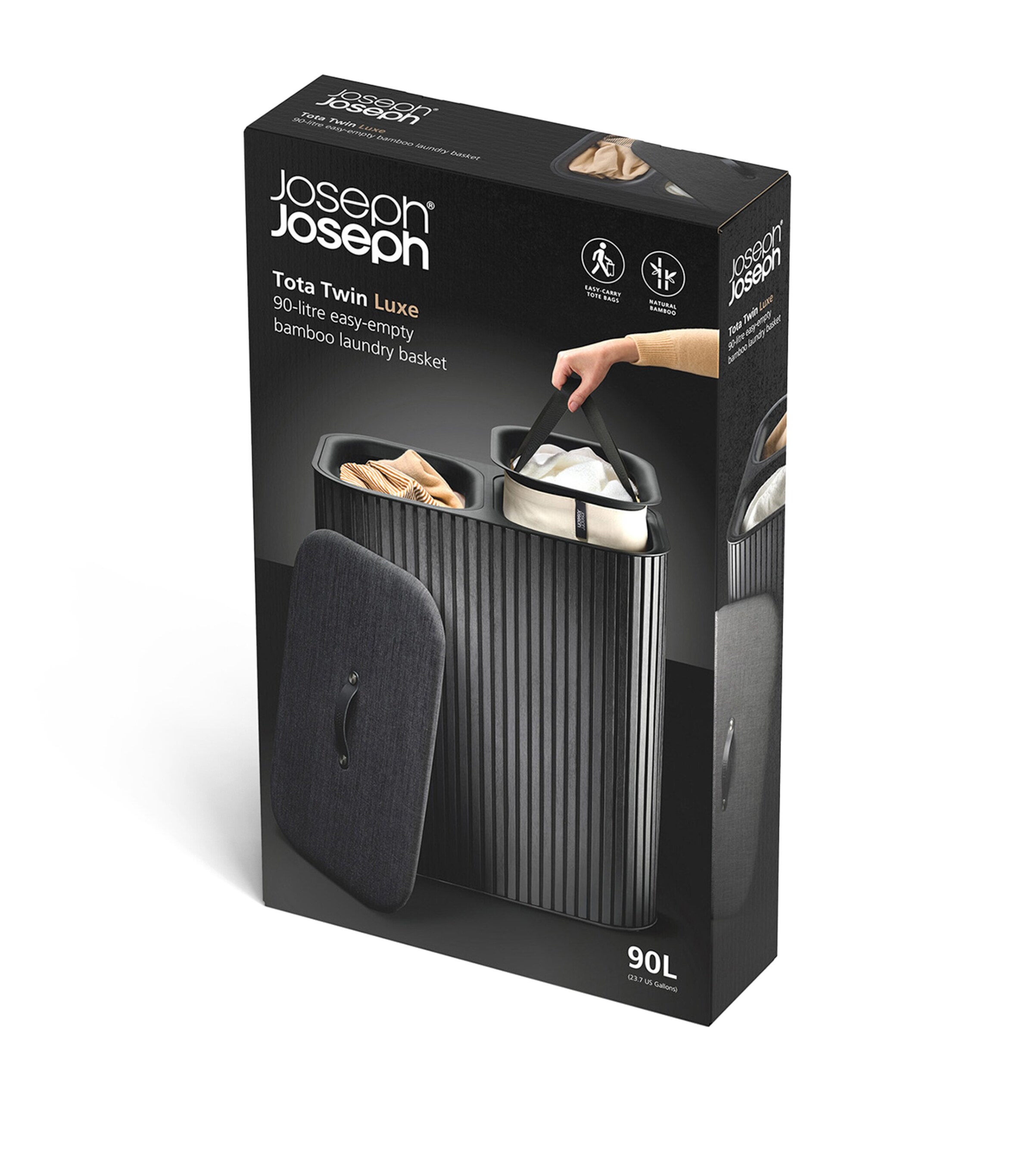 Tota Luxe Laundry Basket (90L) BLACK Image 7