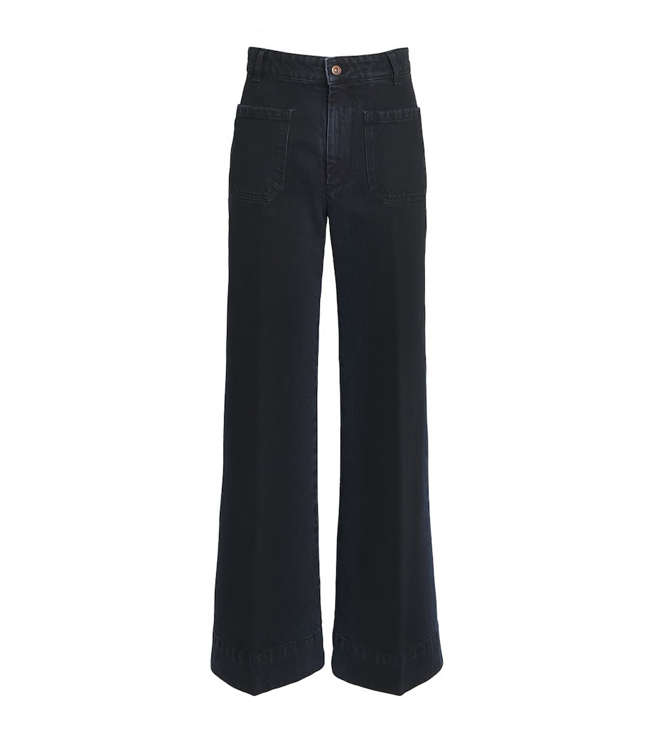 Victoria Beckham Womens Alina High-Rise Wide-Leg Jeans Ink Blue Image 1