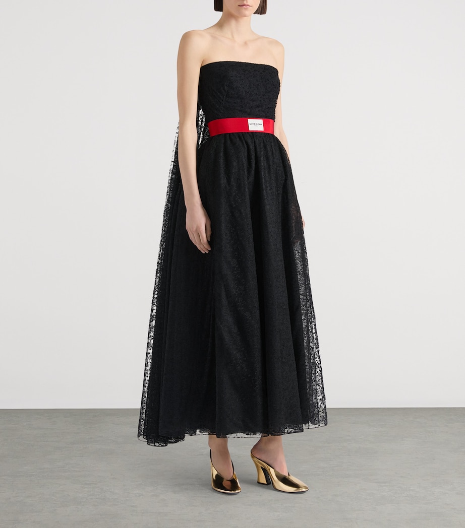 Lace Bustier Evening Dress BLACK Image 3