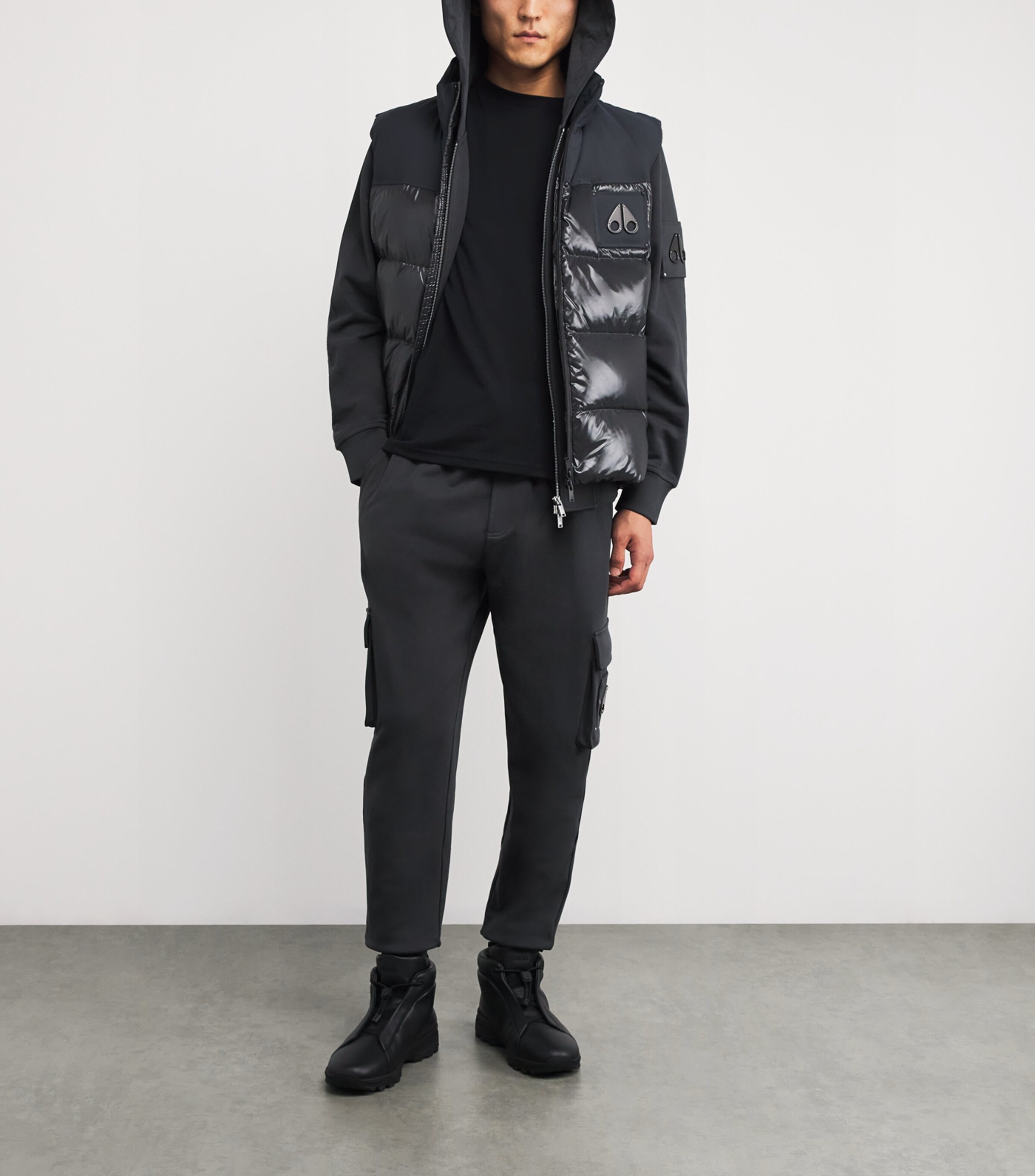 Pima Cotton Crescent T-Shirt BLACK - 292 Image 2