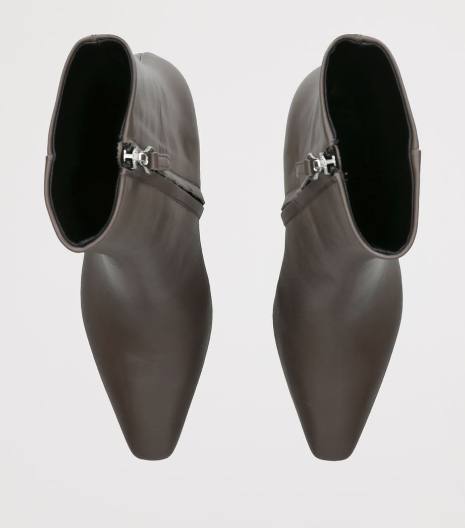 aeyde Leather Maris Ankle Boots 75 Taupe Image 3