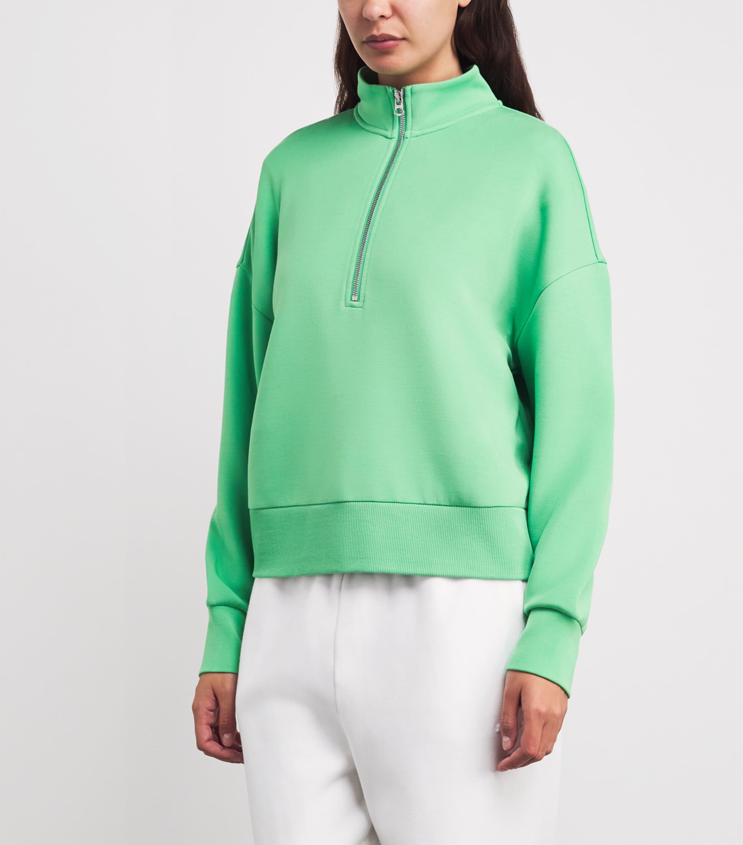 Varley Womens Mavis Half-Zip Sweatshirt Green Spruce Image 4