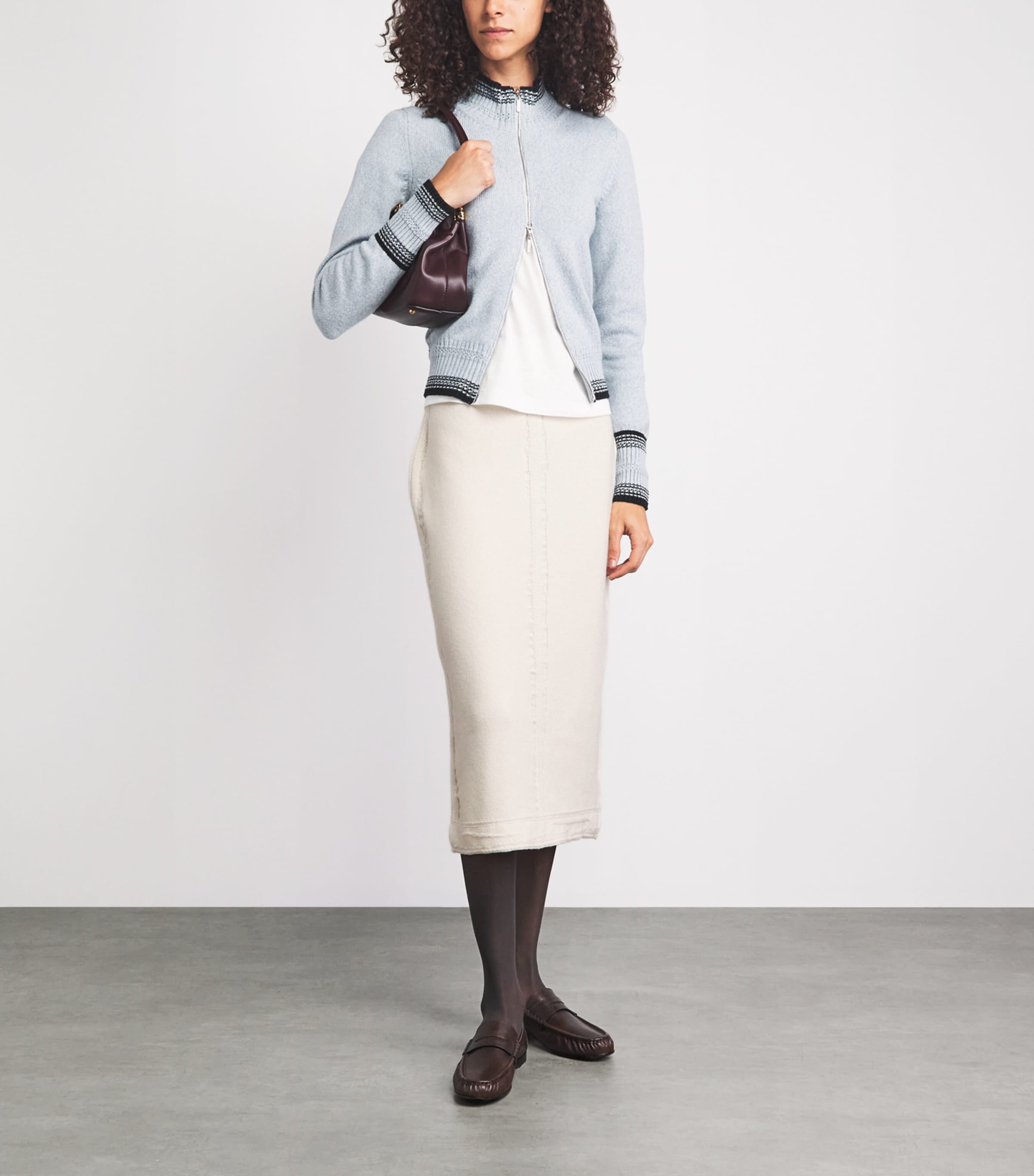 Barrie Womens Cashmere-Cotton Midi Skirt Bar Nvous/nvous Image 2